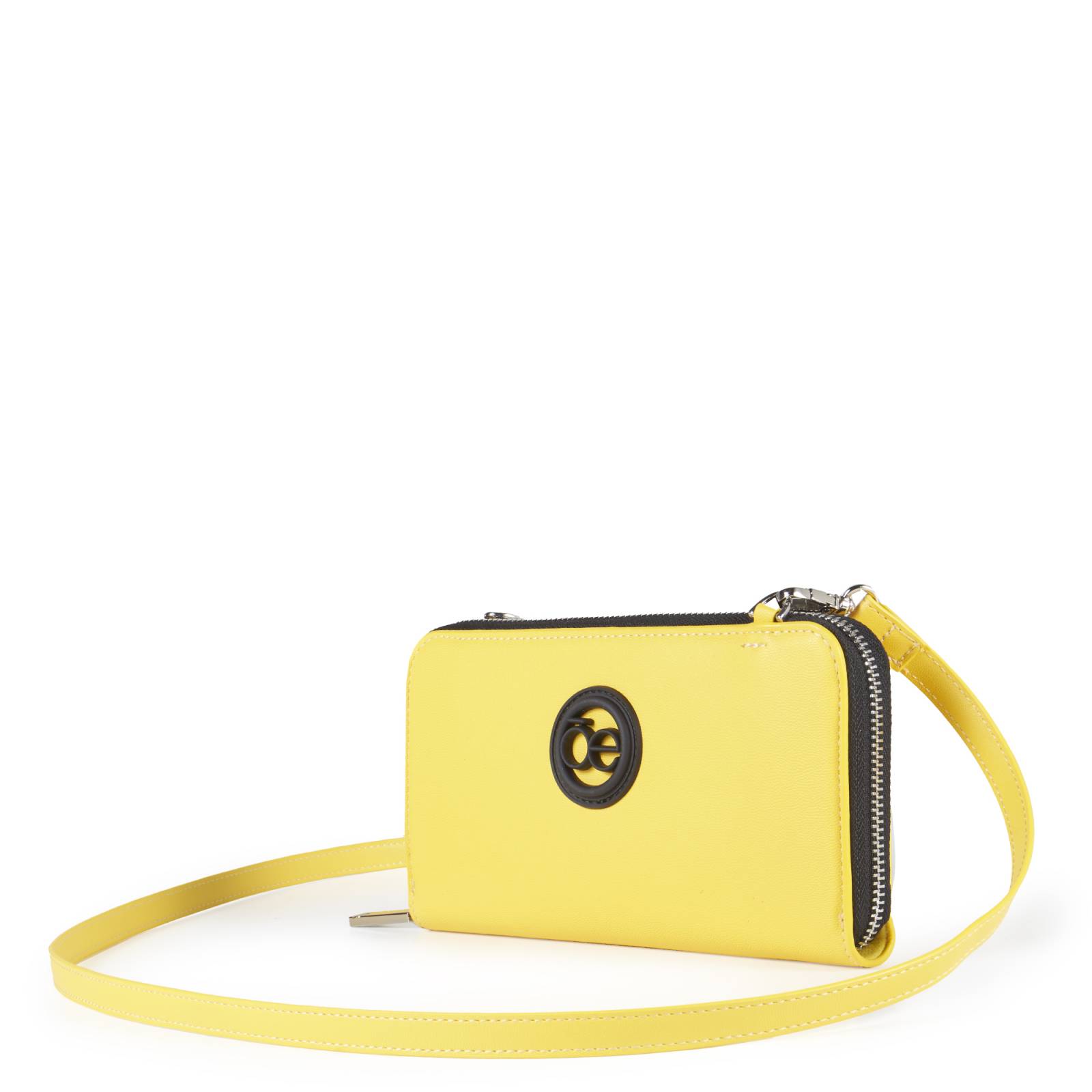 Cartera Cloe Grande Cierre Sencillo Doble Función color Amarillo