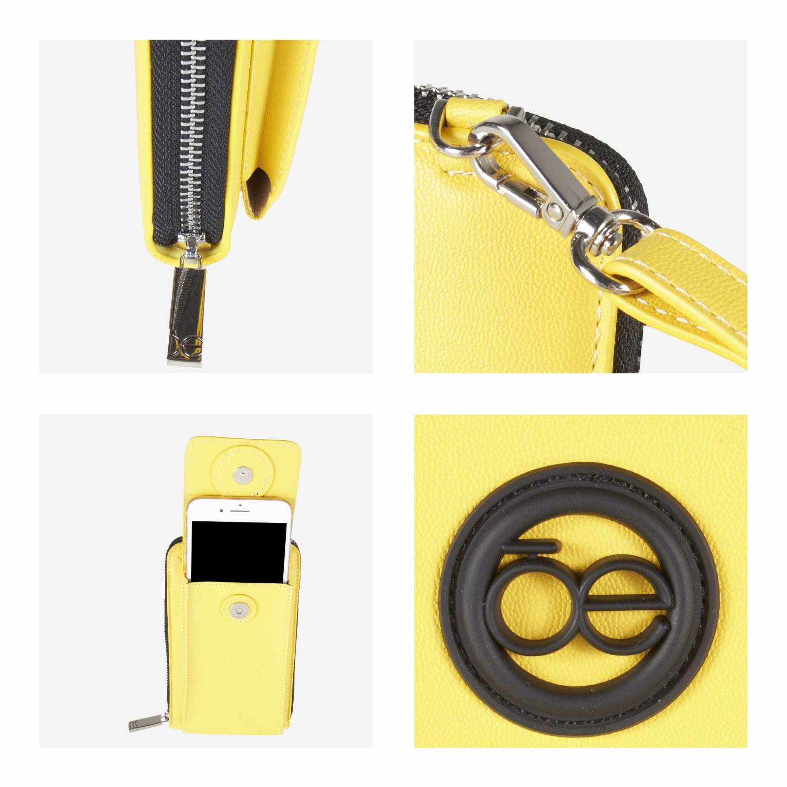 Cartera Cloe Grande Vertical Porta Celular color Amarillo