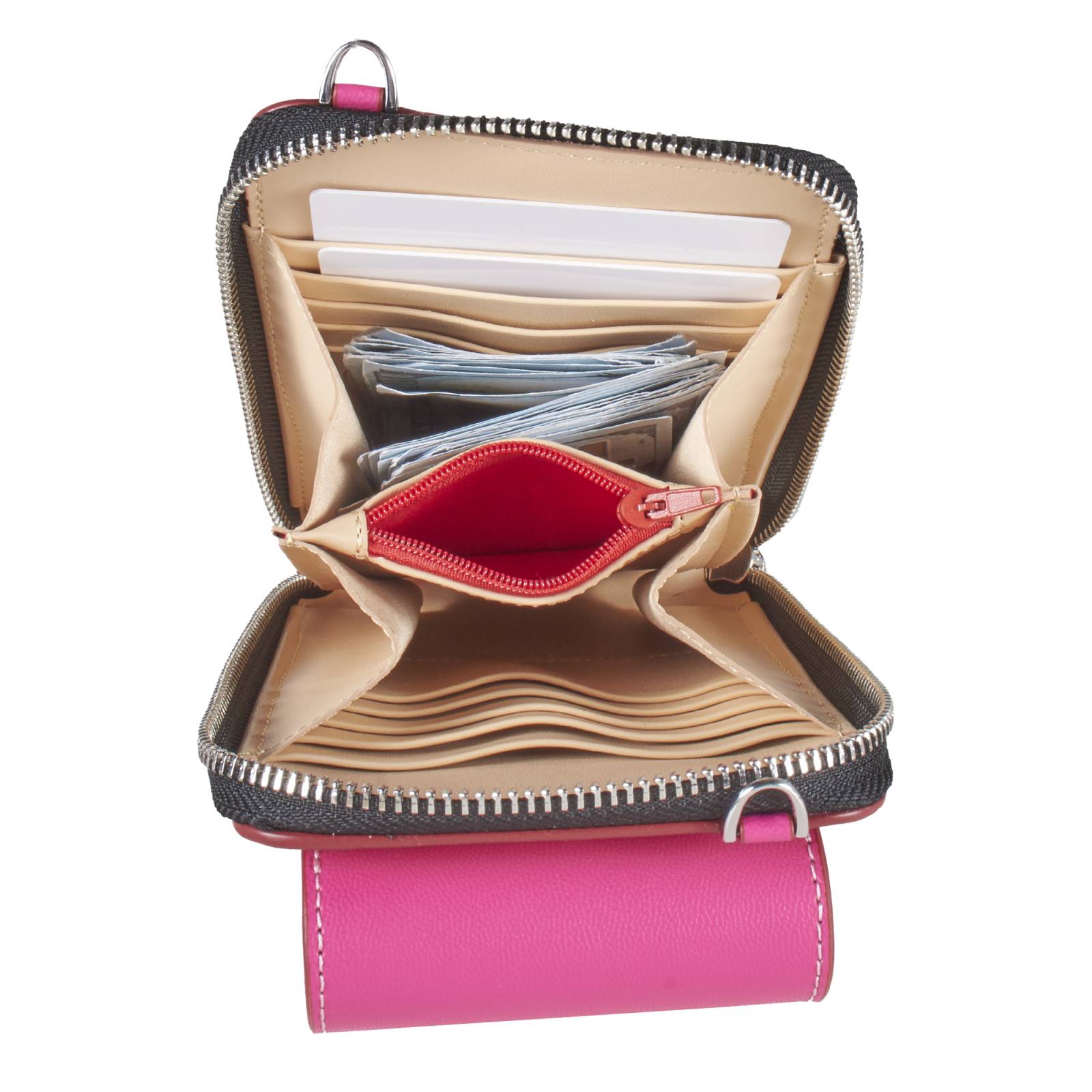 Cartera Cloe Grande Vertical Porta Celular color Magenta