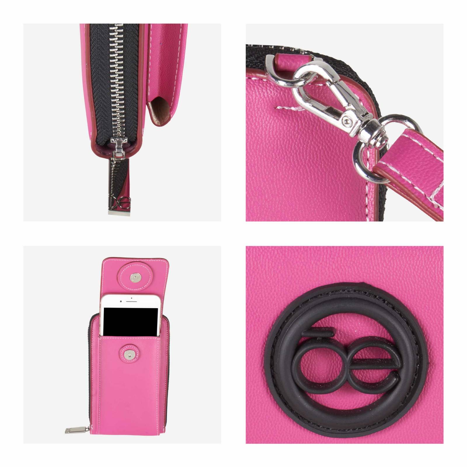 Cartera Cloe Grande Vertical Porta Celular color Magenta