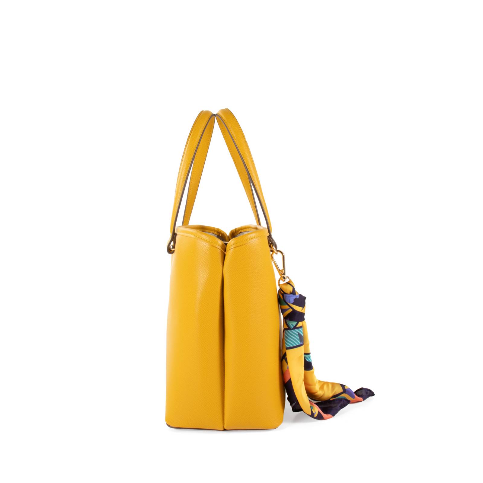 Bolsa Tote Cloe Mediana con Mascada y Pouch color Ocre