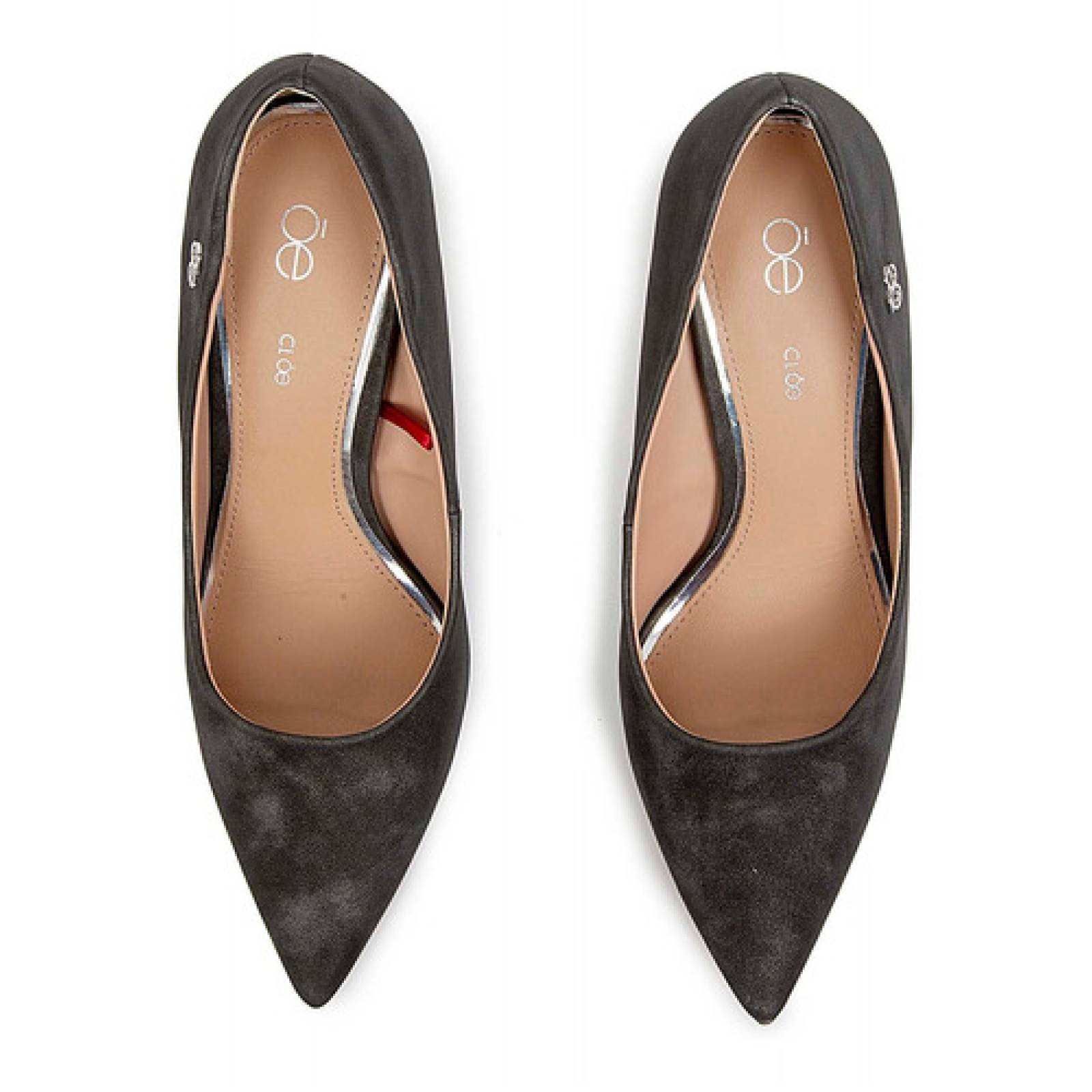 Zapatilla Cloe Puntal Tacón Metálico color Negro