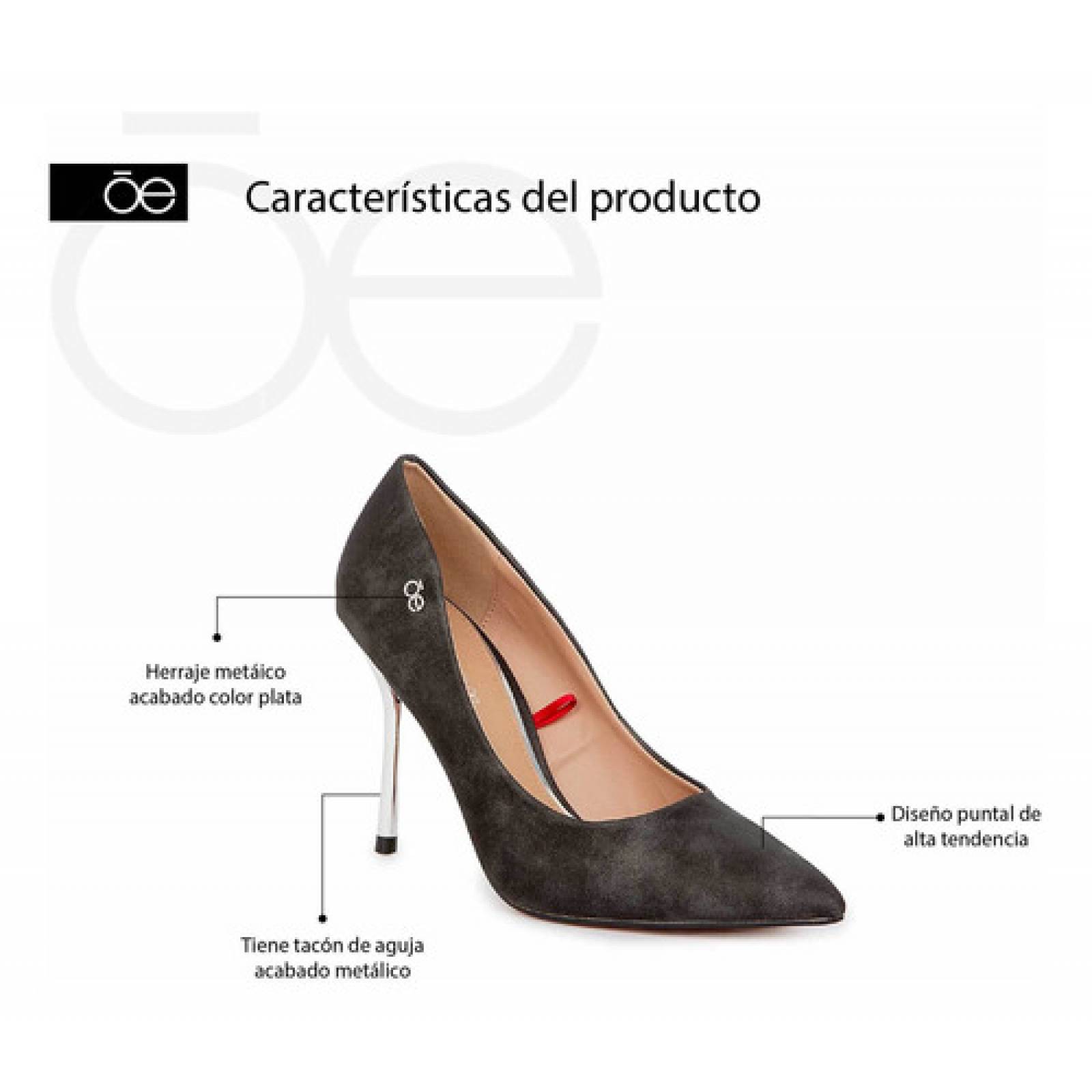 Zapatilla Cloe Puntal Tacón Metálico color Negro