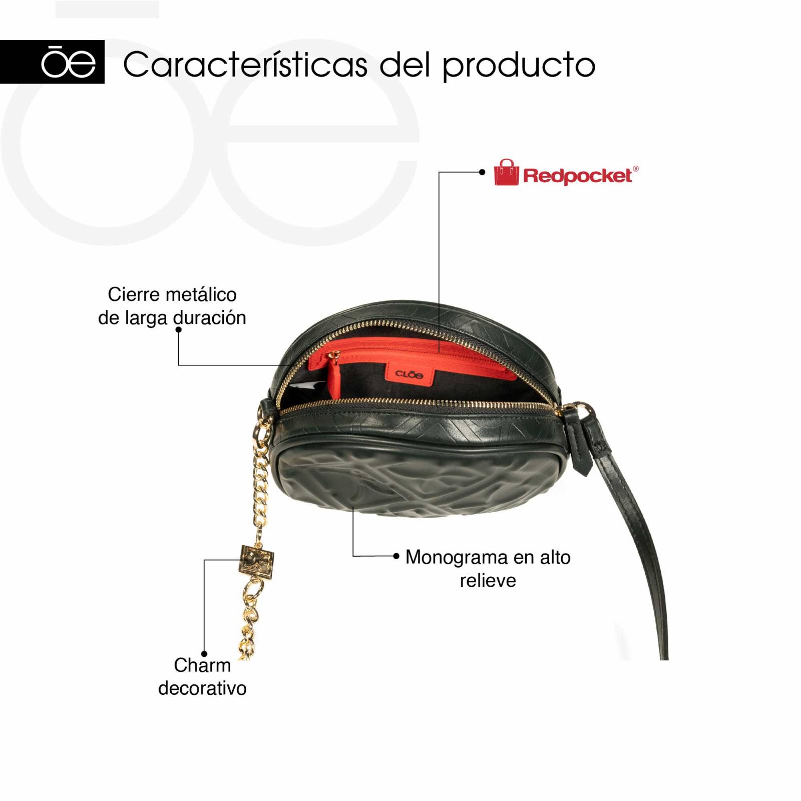 Bolsa Crossbody Cloe Para Mujer Monograma Textura en relieve