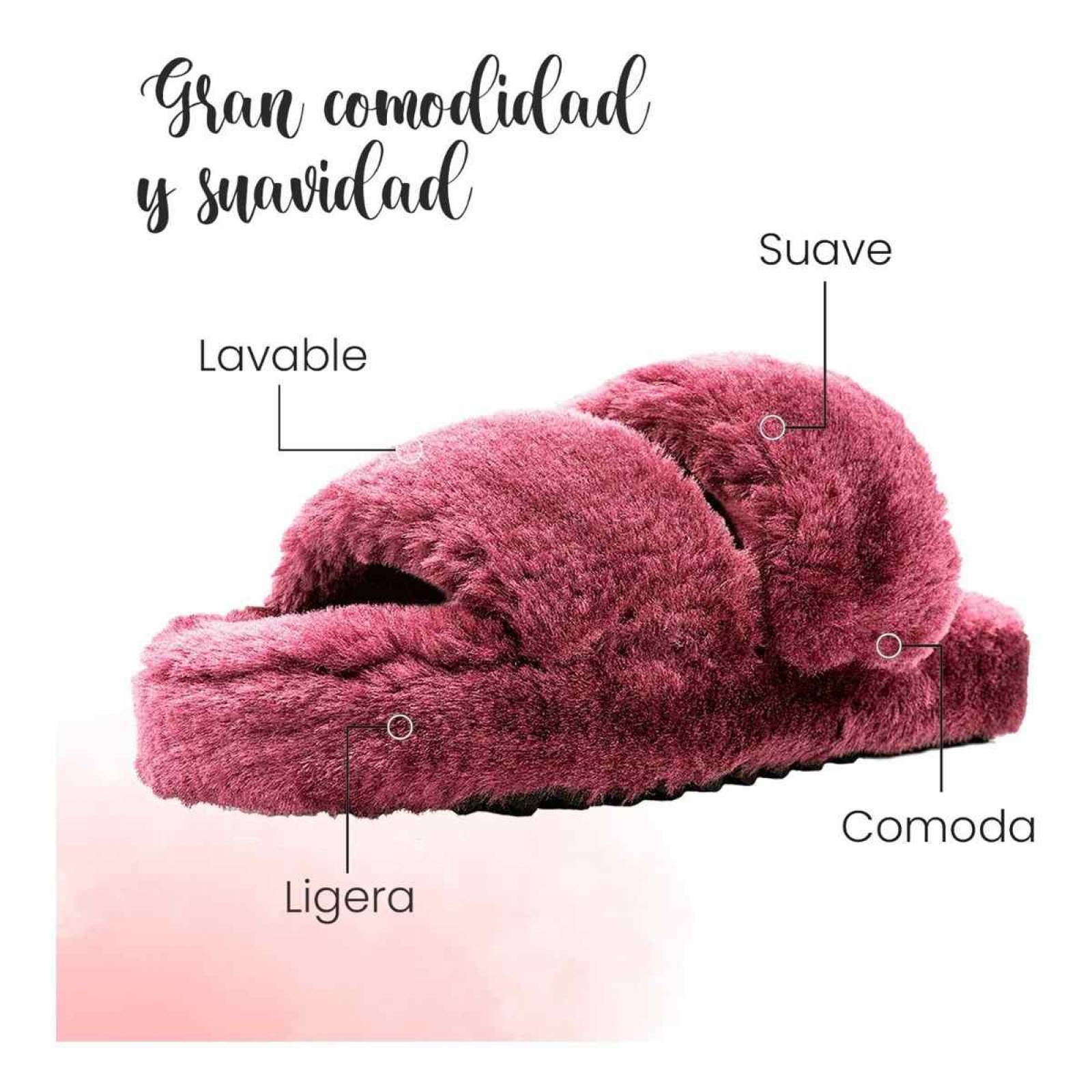 Sandalia Peluche Dama Huarache Mujer Chancla Pantuflas Piso