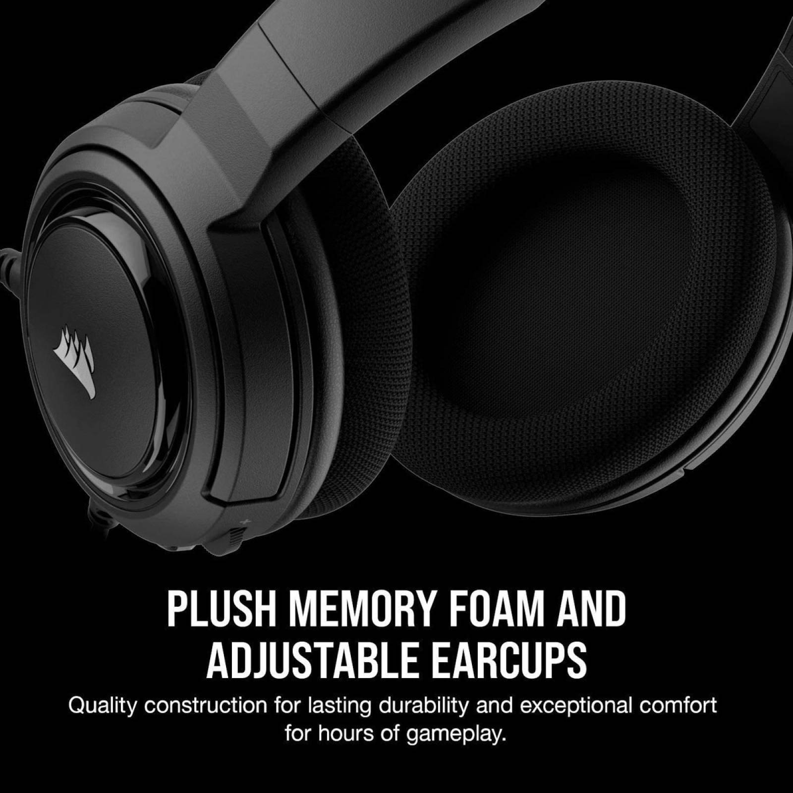 Diadema Corsair Hs35 Stereo Gaming Headset 3.5mm Carbon