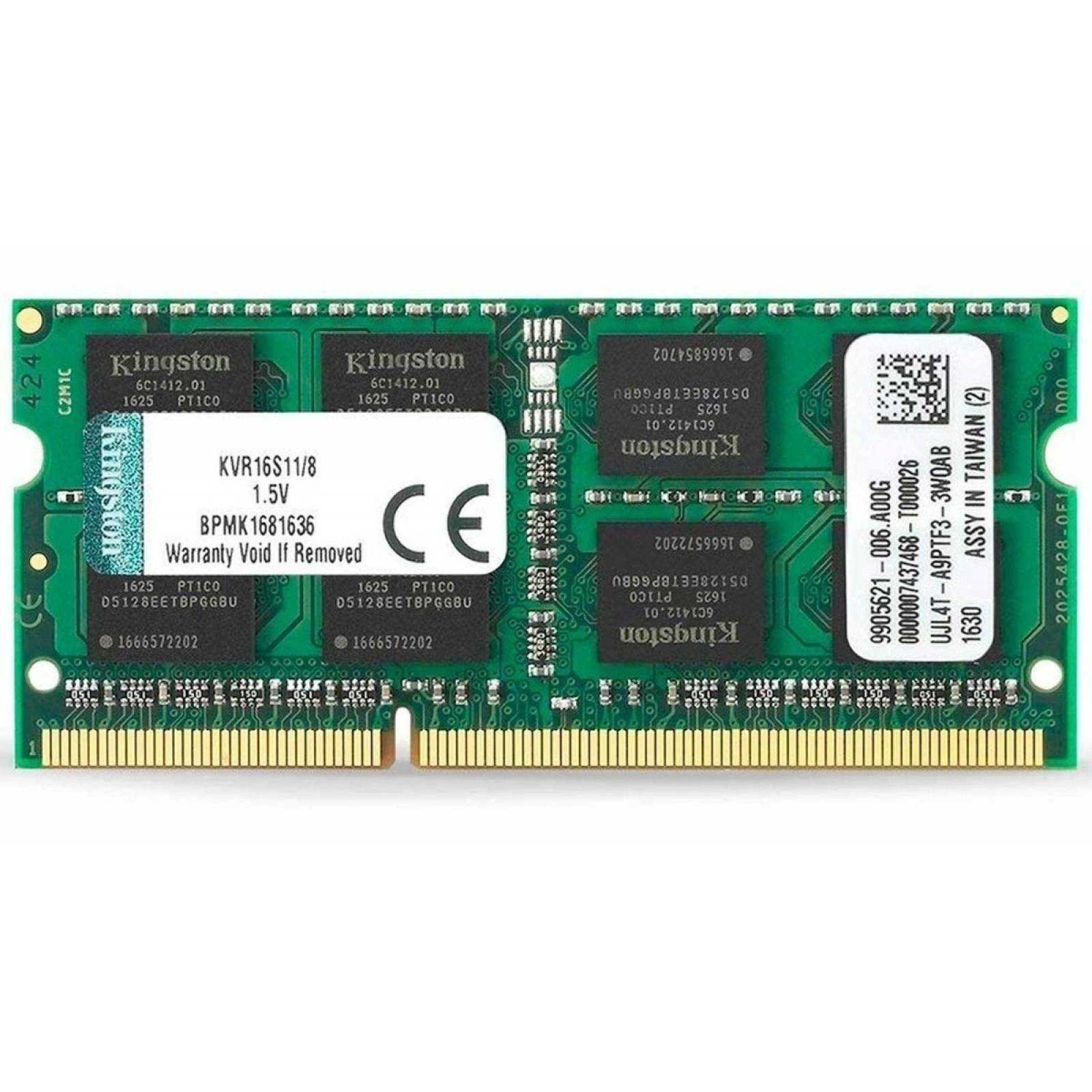 Memoria Ram Sodimm Kingston Ddr3 8gb 1600mhz Laptop  /v /vc