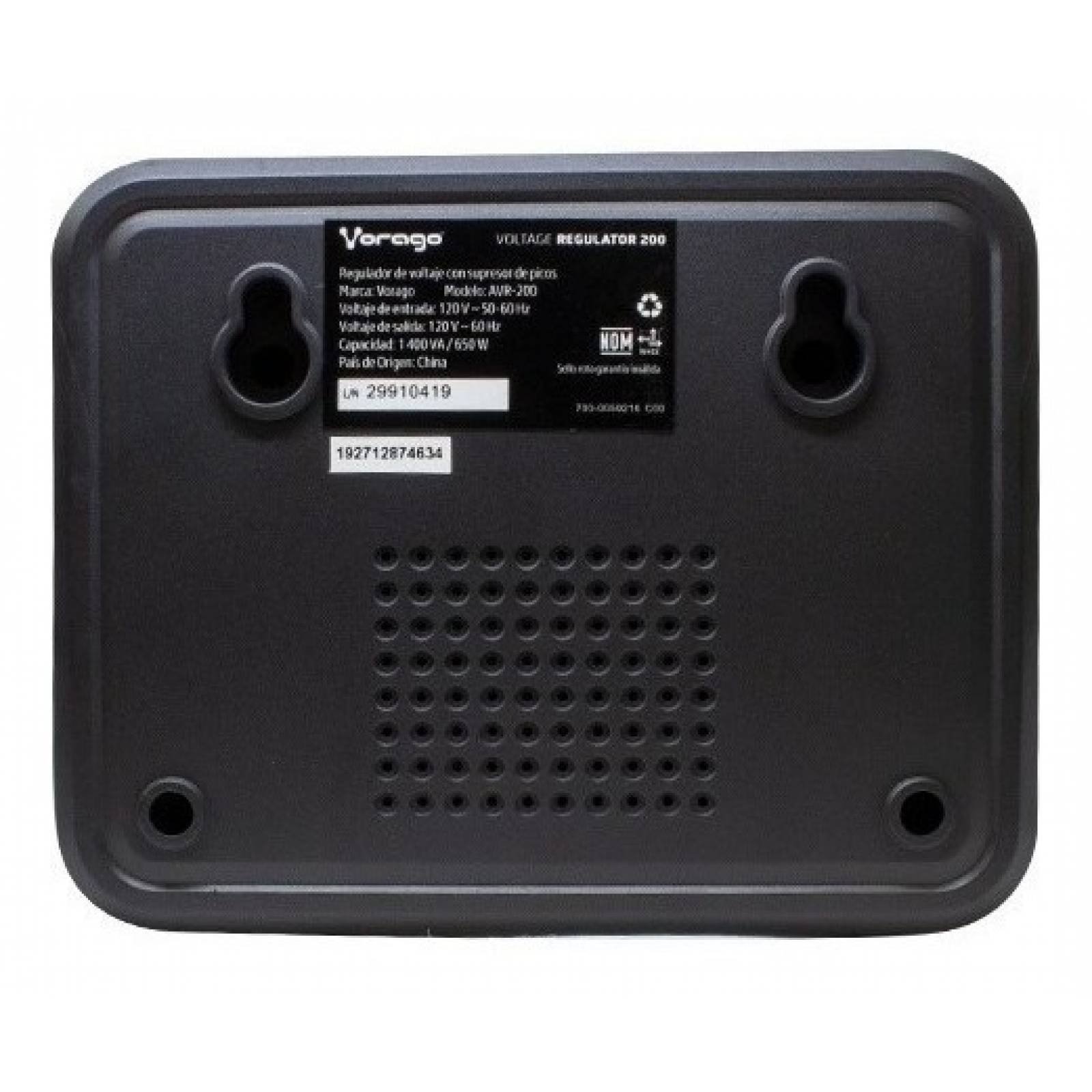 Regulador 8 Contactos 1400va Vorago Avr-200 By Tecnowow