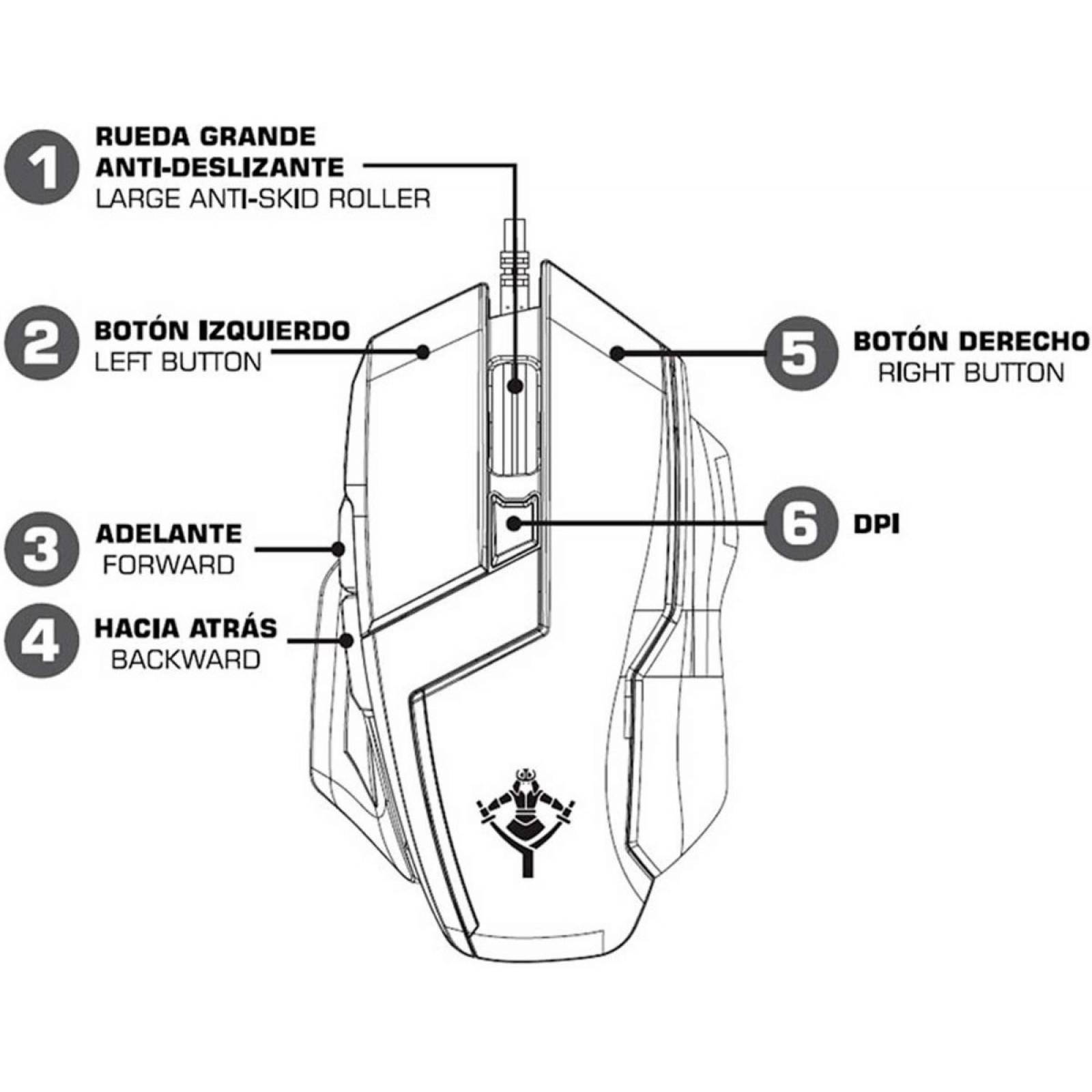 Mouse Optico Yeyian Sabre 1002 (mo1002) 7 Botones/usb 2.0 /v