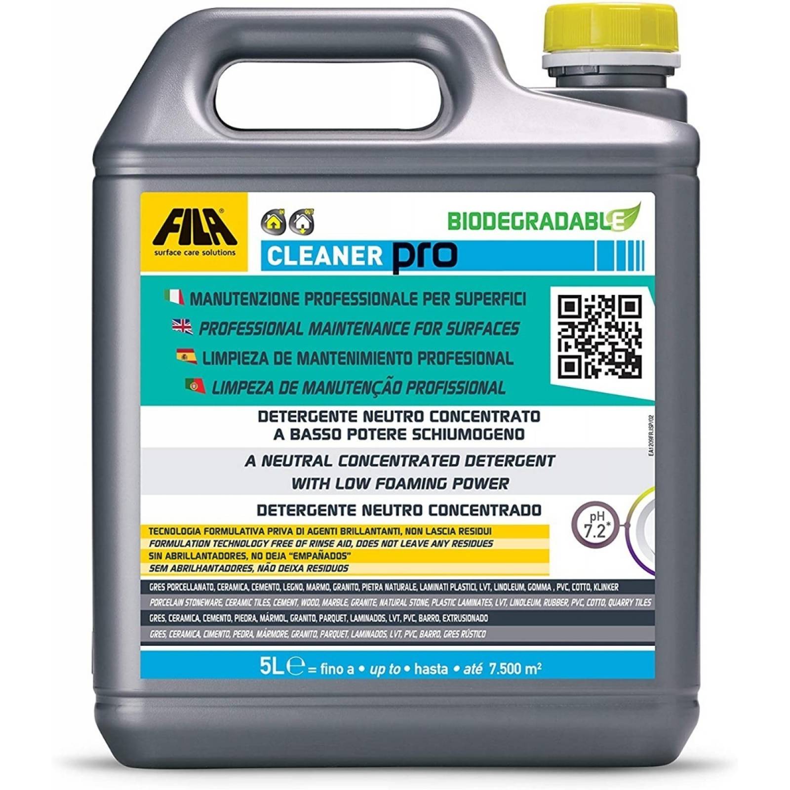 Fila Cleaner Pro 5lt Limpieza Superficies Biodegradable