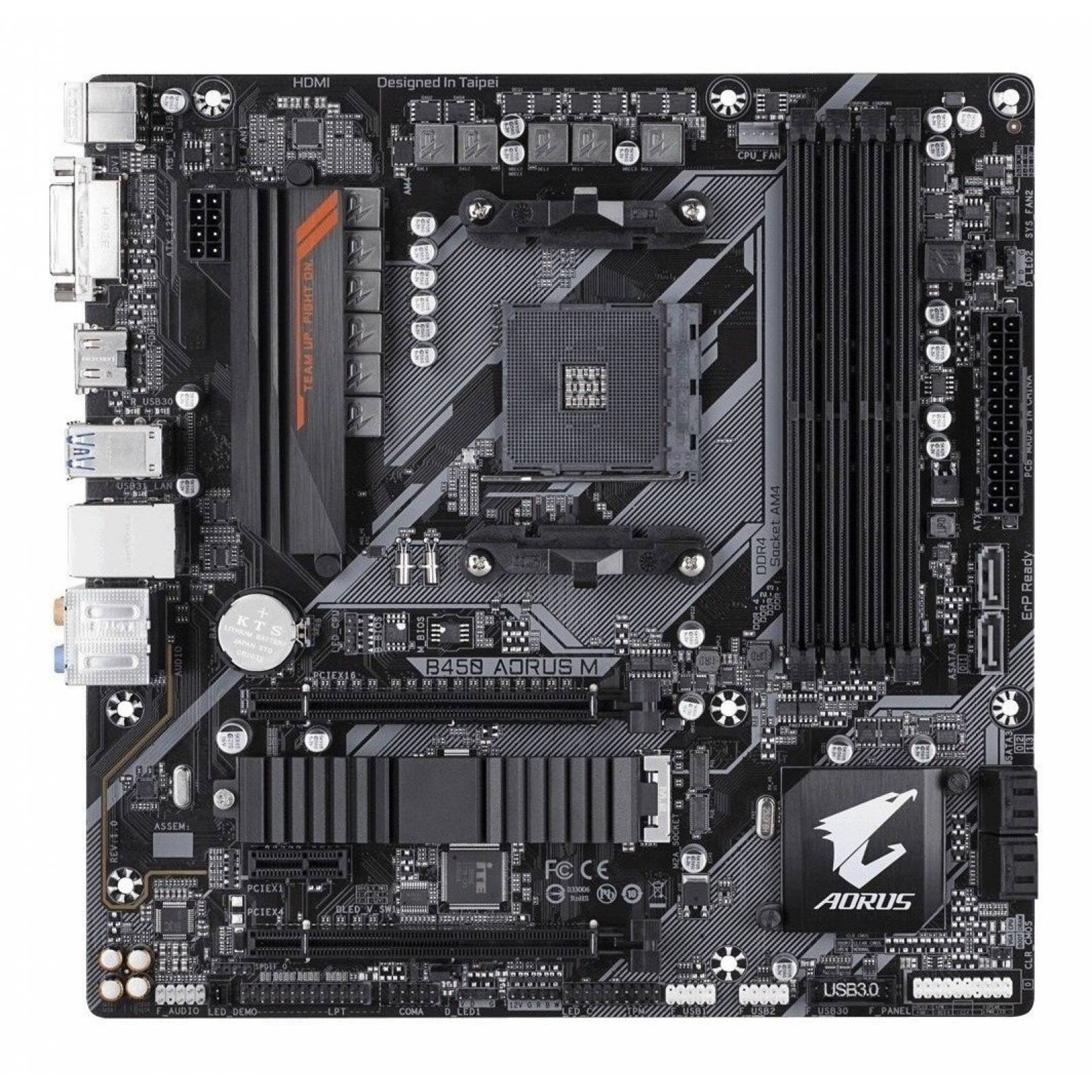 Tarjeta Madre Gigabyte Am4 Gamer B450 Aorus M 64 Gb Ddr4