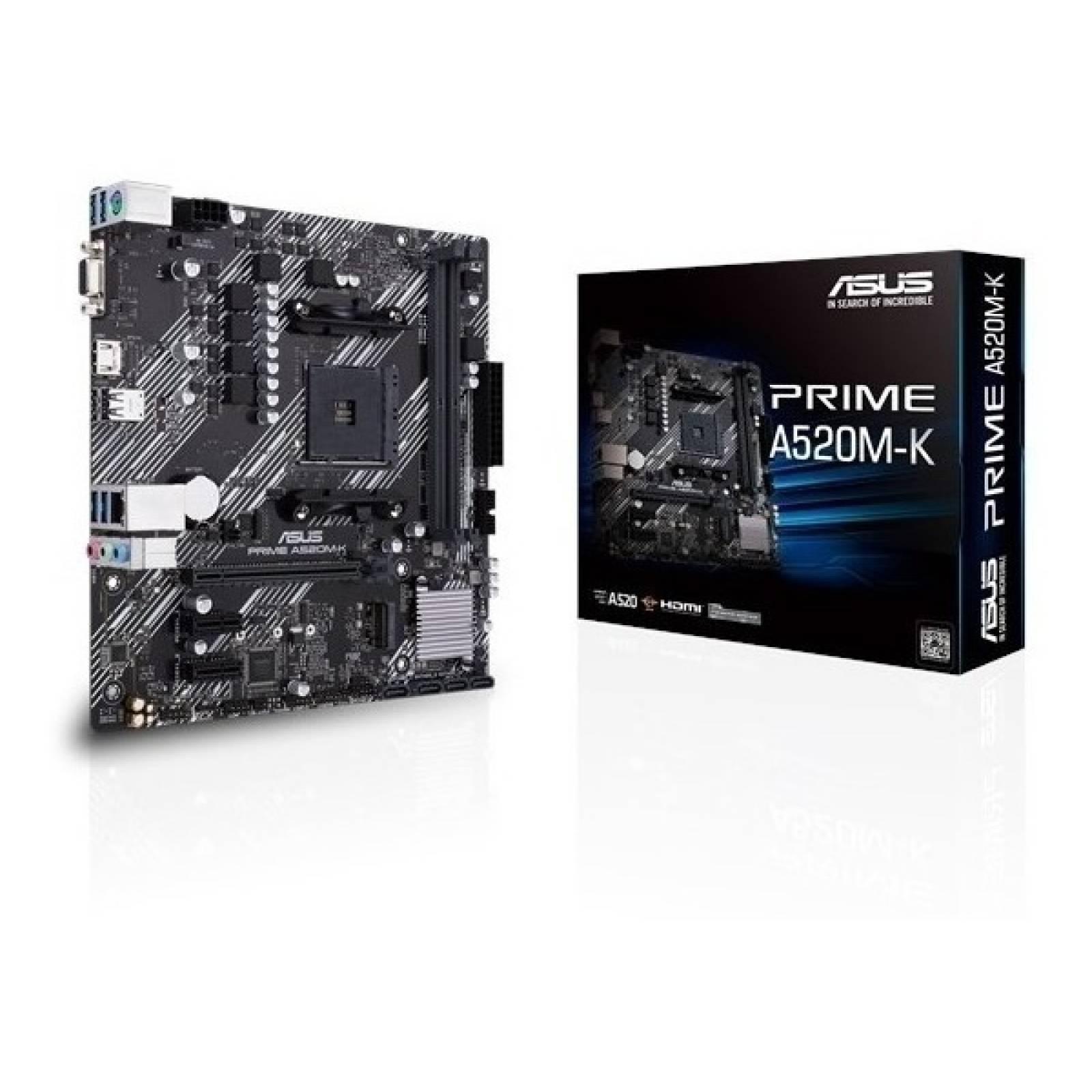 Tarjeta Madre Asus Prime A520m-k Am4 Ddr4 Micro Atx