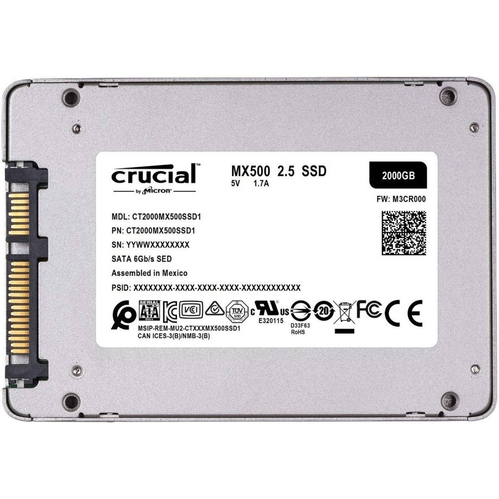 Ssd Crucial Mx500, 2tb, Sata Iii, 2.5