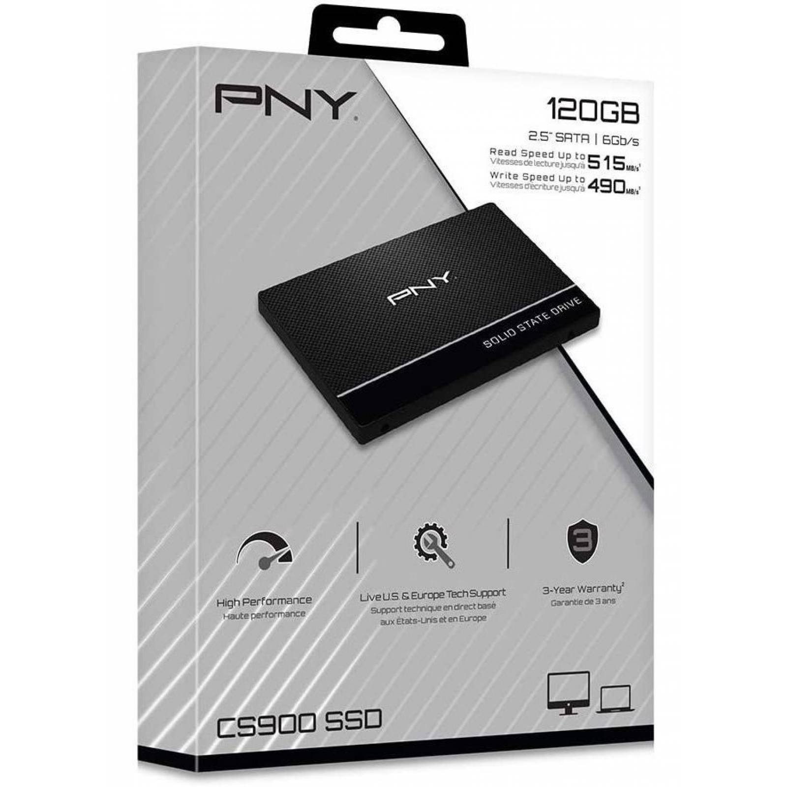Ssd Pny Cs900, 250gb, Sata Iii, 2.5, 7mm