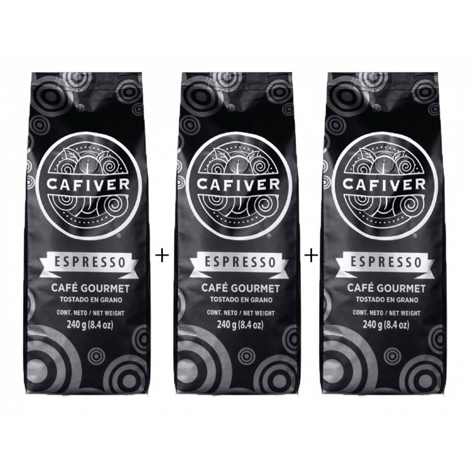 Café Cafiver Espresso Tostado En Grano 240 G. (paq.3)