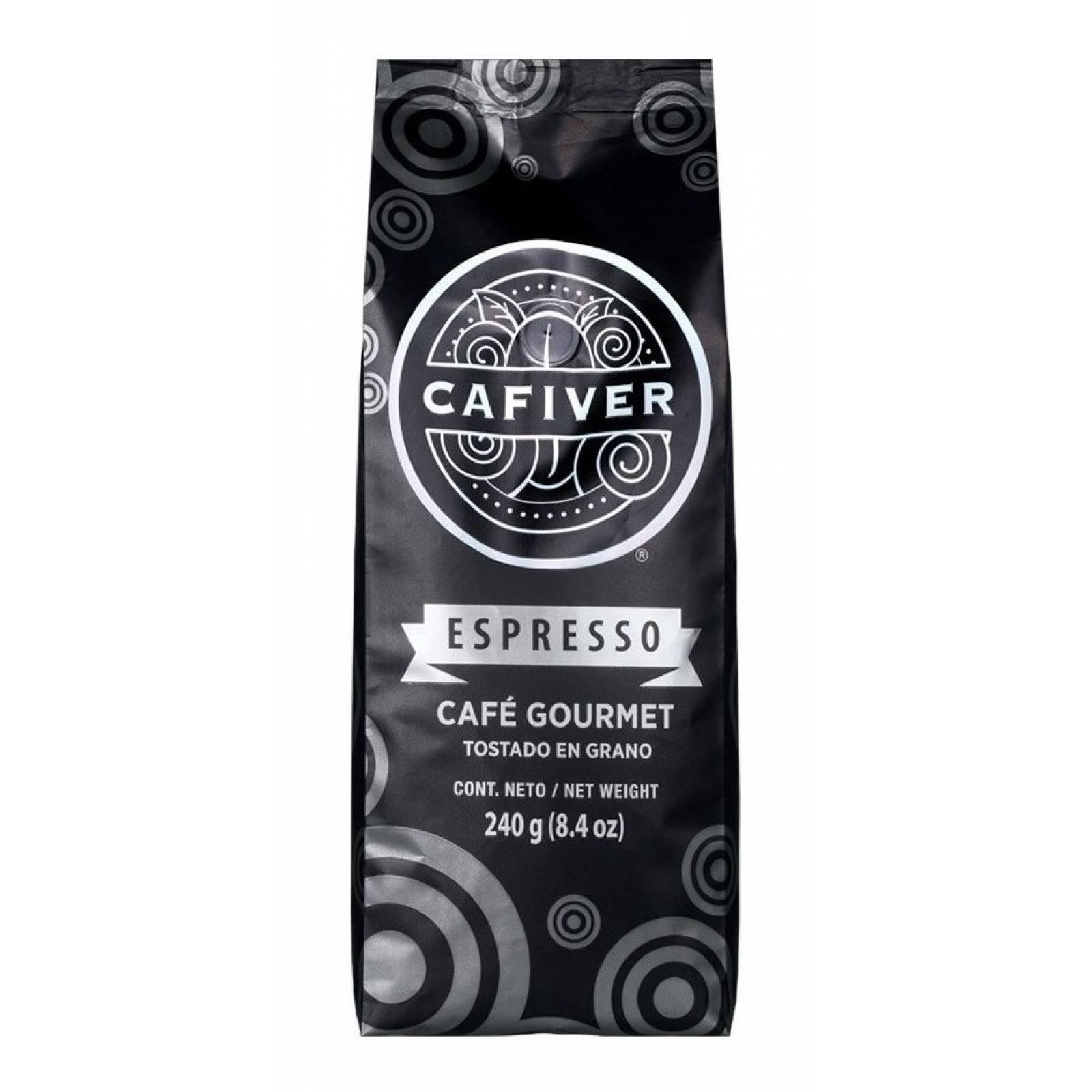 Café Cafiver Espresso Tostado En Grano 240 G. (paq.3)
