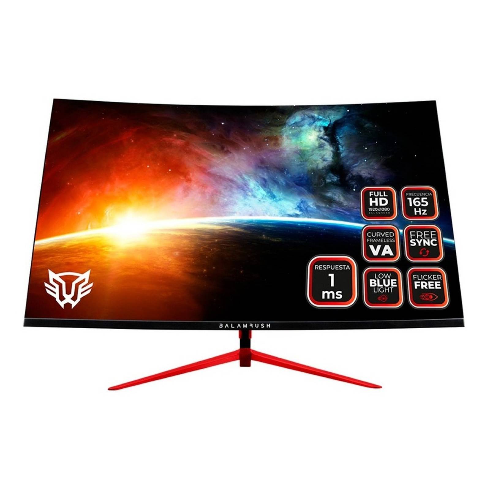 Monitor Gamer Curvo Balam Rush 27 Pulgadas 1ms 165hz Full Hd