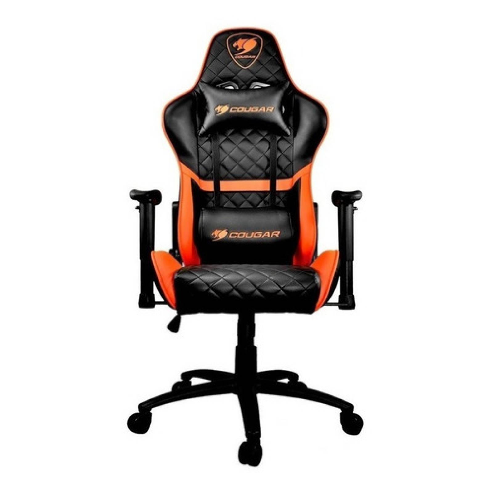 Cougar Silla Gamer Armor One, Hasta 120Kg, Negro/Naranja