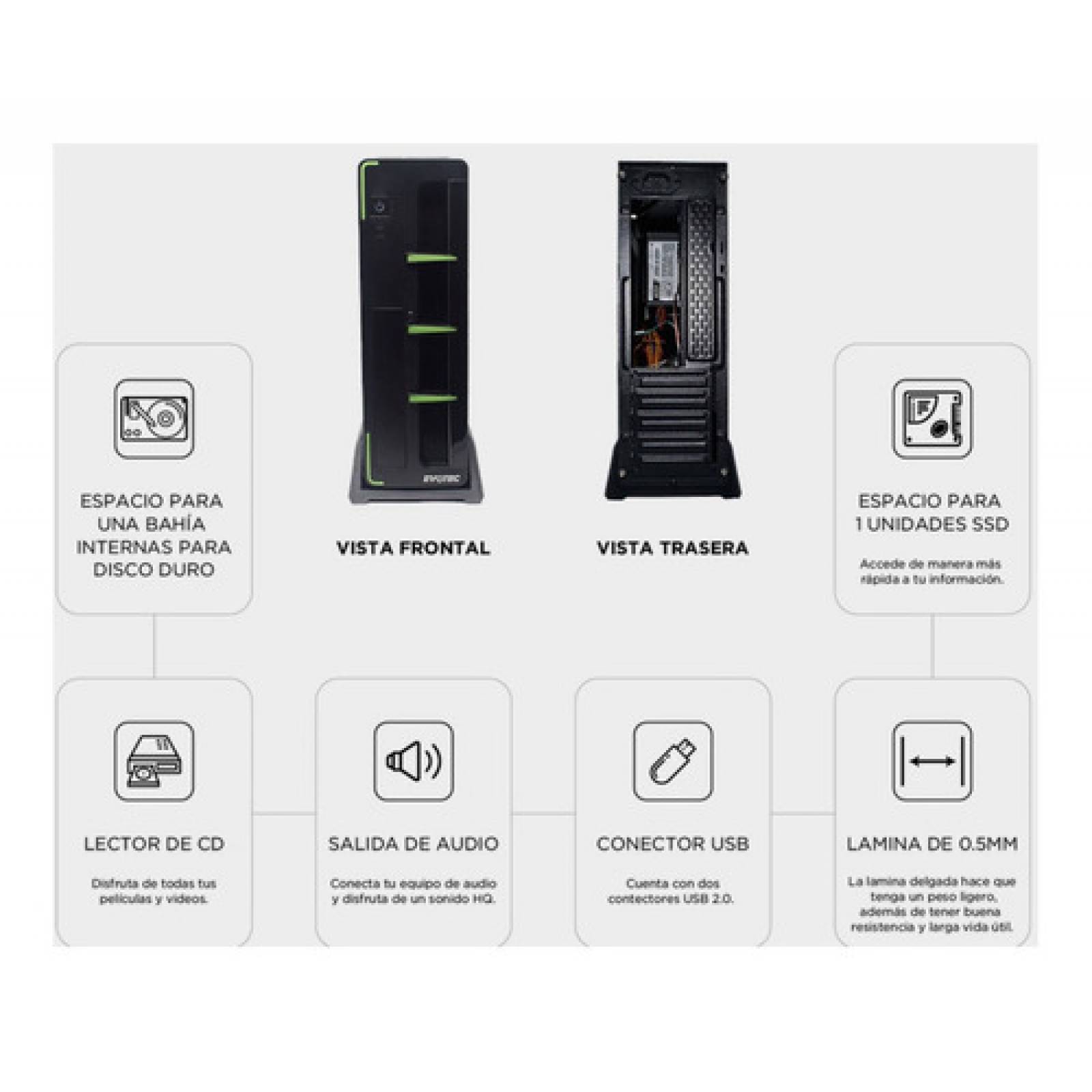 Gabinete Gamer Evotec Pc Micro Atx Fuente 600w Slim Ev1010