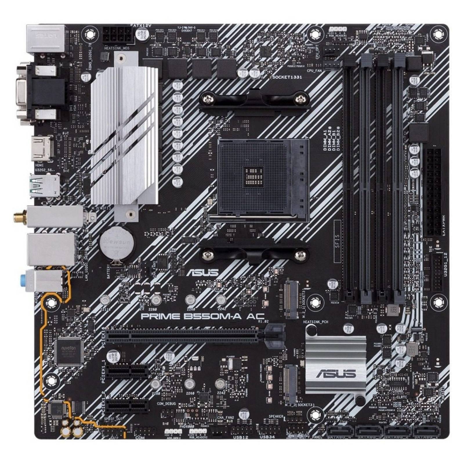 Tarjeta Madre Asus Prime B550m-a Ac Am4 Micro Atx
