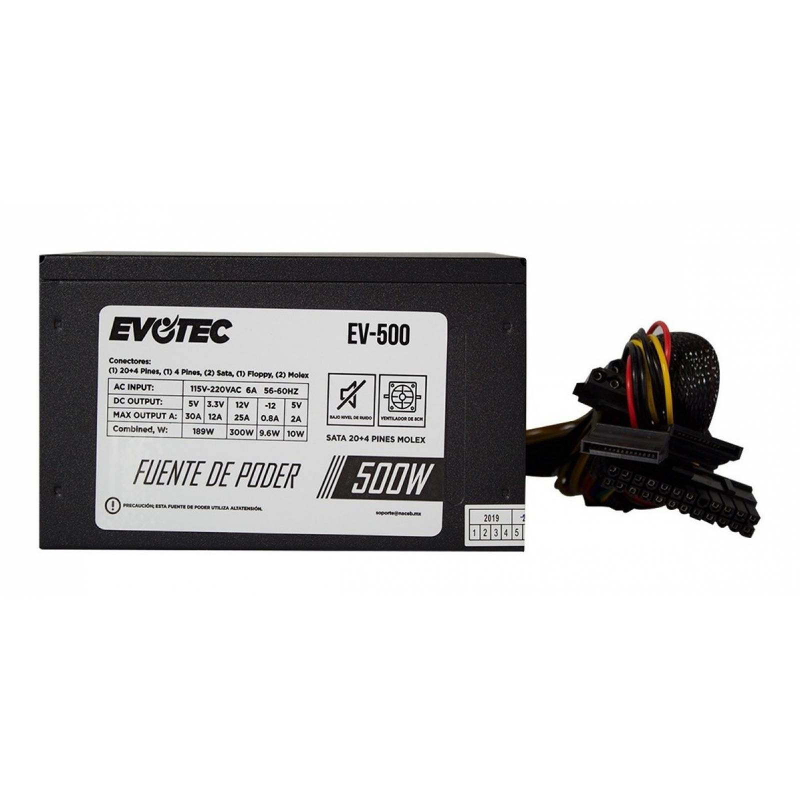 Fuente De Poder Evotec Ev-500 Atx 500w Gabevo290