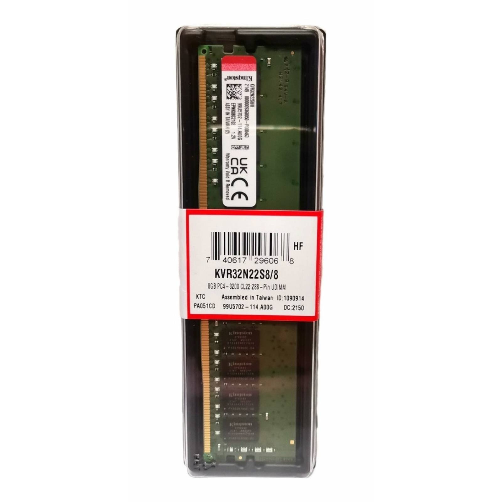 Memoria Ram Kingston Valueram Udimm Ddr4 8gb 3200mhz