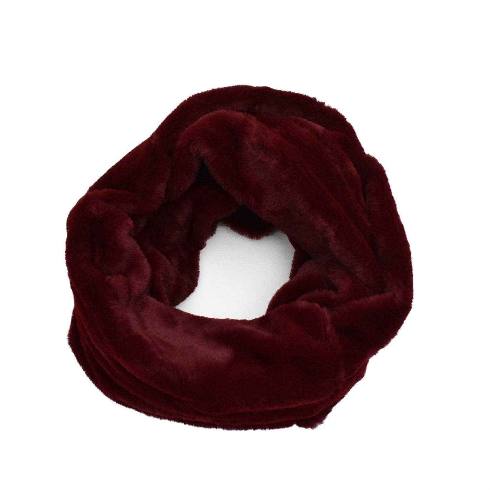 INVIGORATE, Bufanda infinita color vino, aterciopelada, suave al tacto.