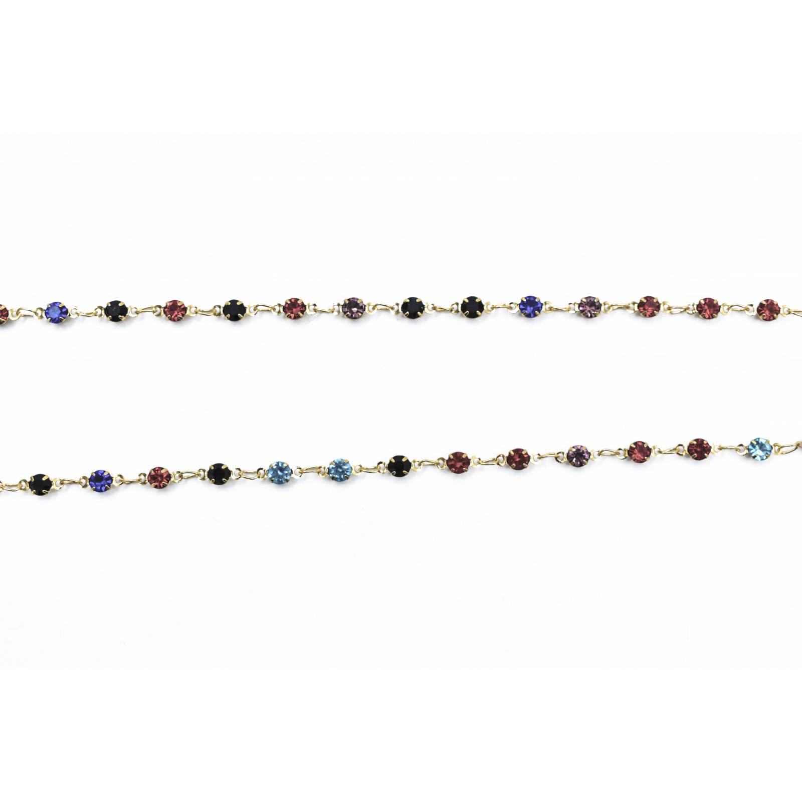 ADORN, Cadena para lentes y cubre bocas, detalle en pedrería multicolor, mujer.