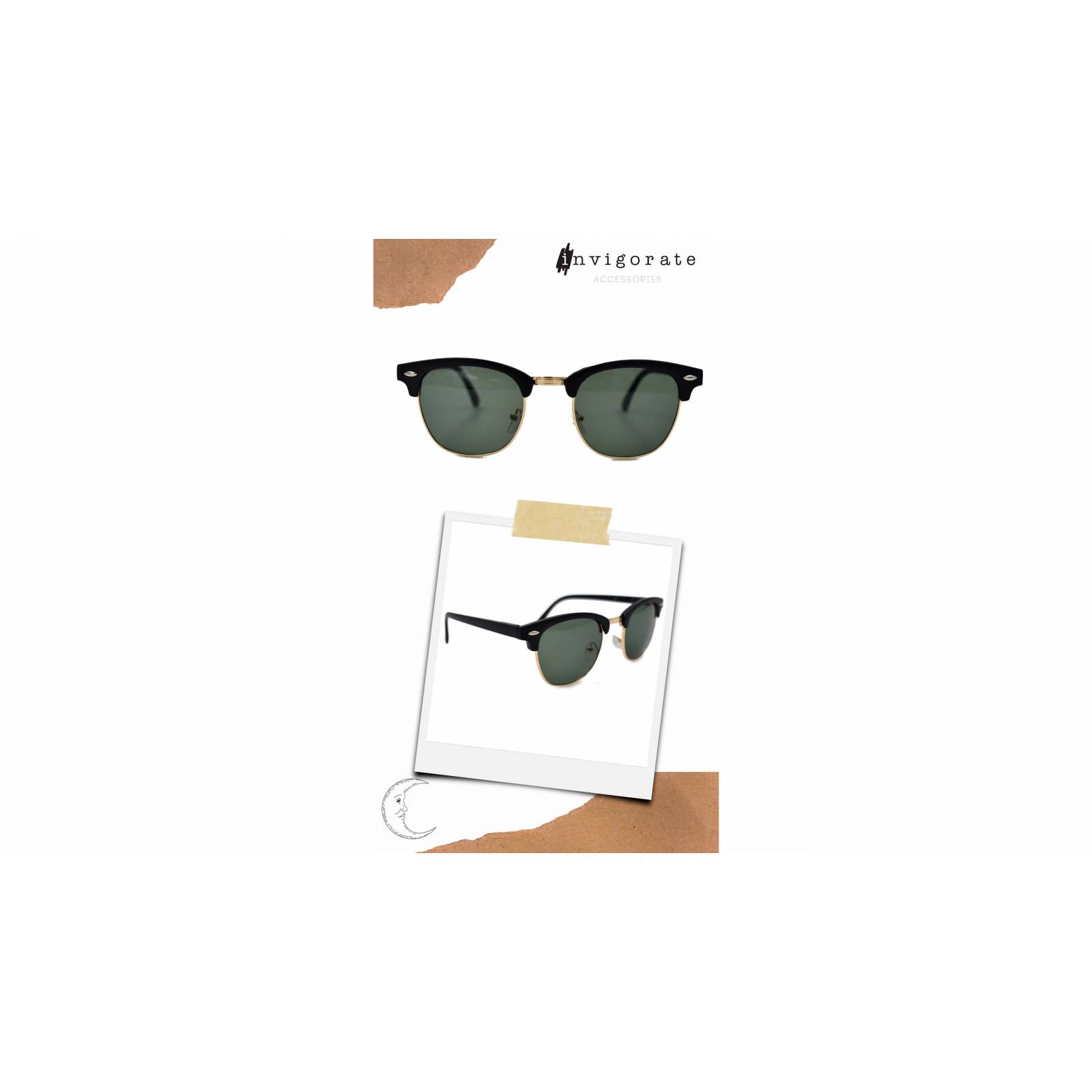 INVIGORATE, Lentes de sol para mujer color negro, diseño en forma cuadrada.