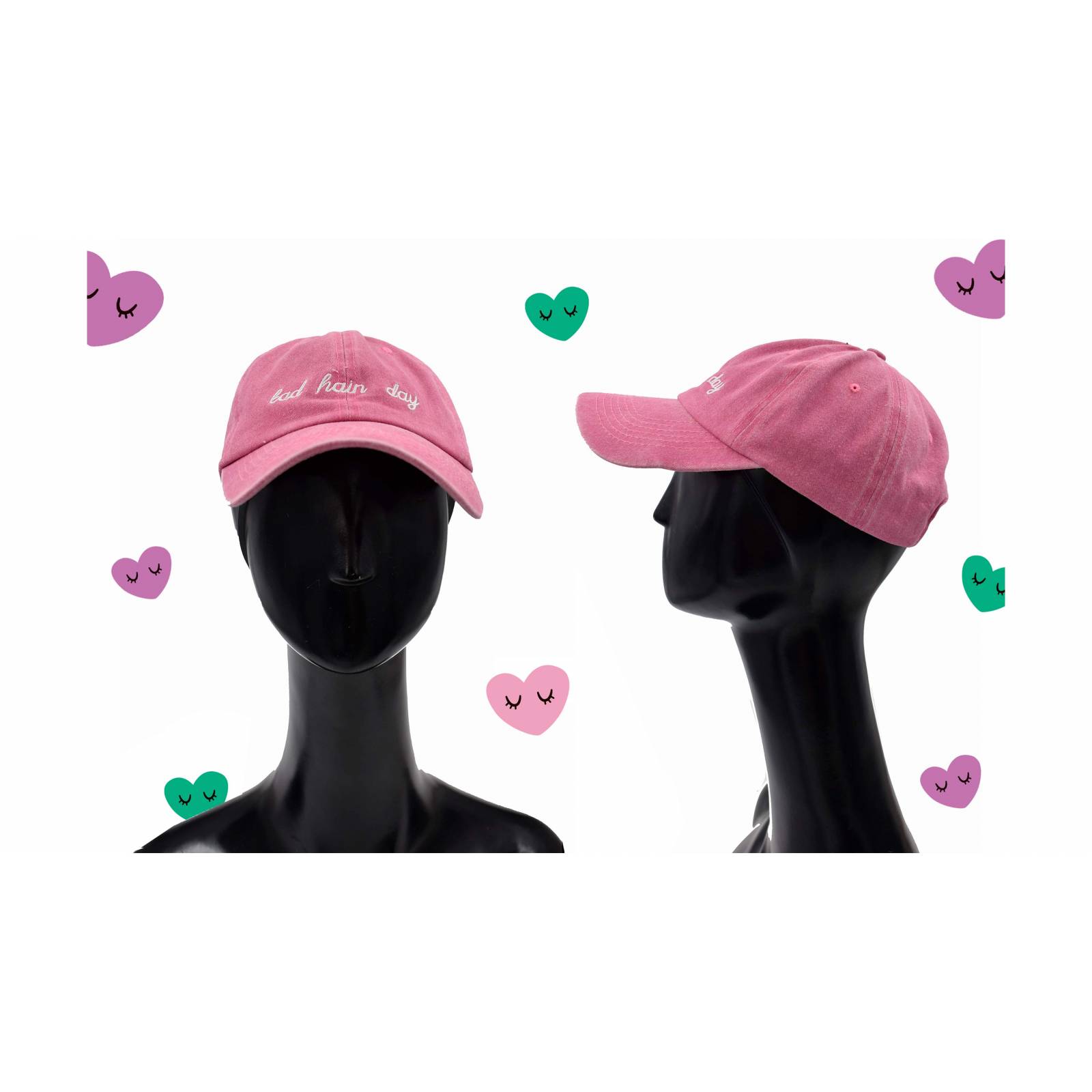 SAFIRIT, Gorra ajustable, color rosa con frase bordada.