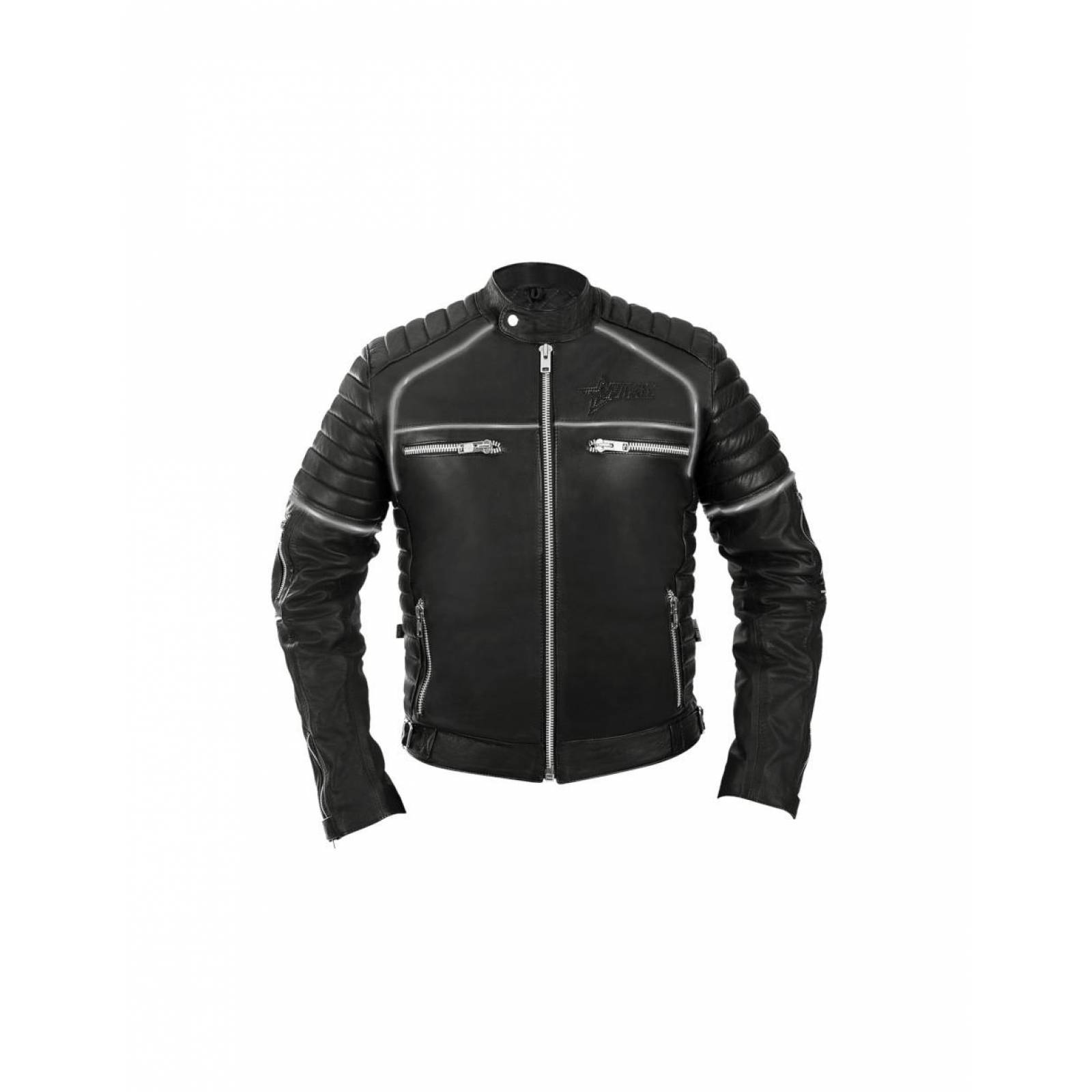 Chamarra Motociclista piel Biker Workland 1978 Negro 