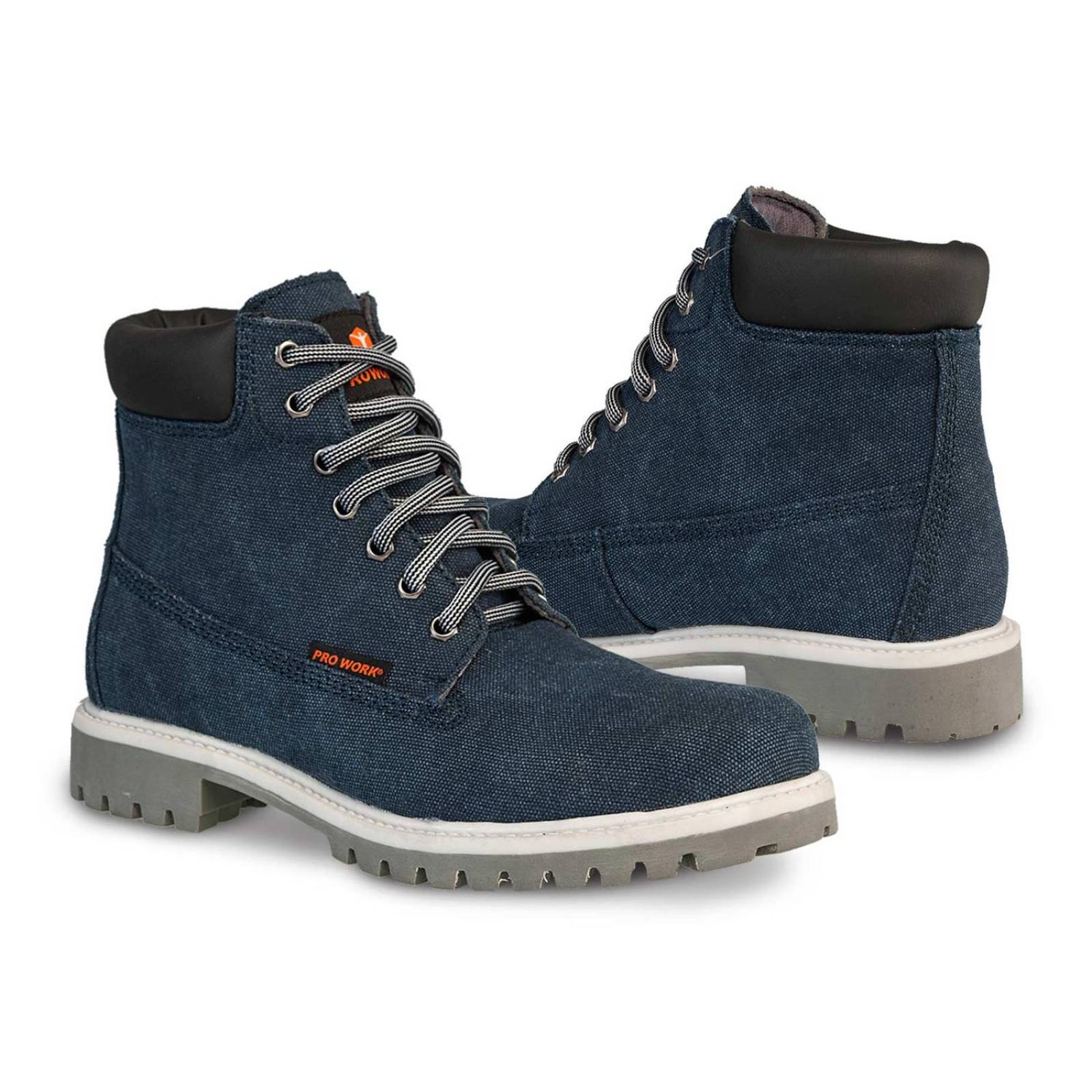 Bota hombre casual Vestir botin PRO WORK 77611 Lona Azul 