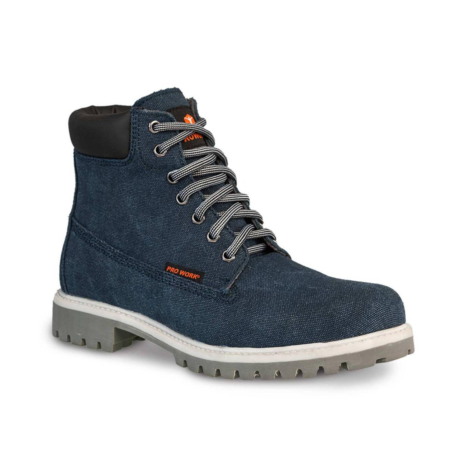 Bota hombre casual Vestir botin PRO WORK 77611 Lona Azul 