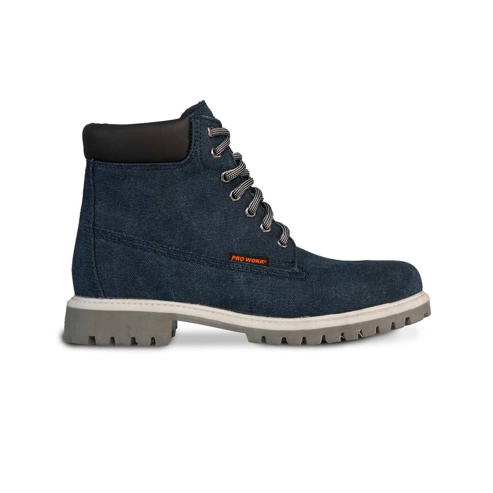 Bota hombre casual Vestir botin PRO WORK 77611 Lona Azul 