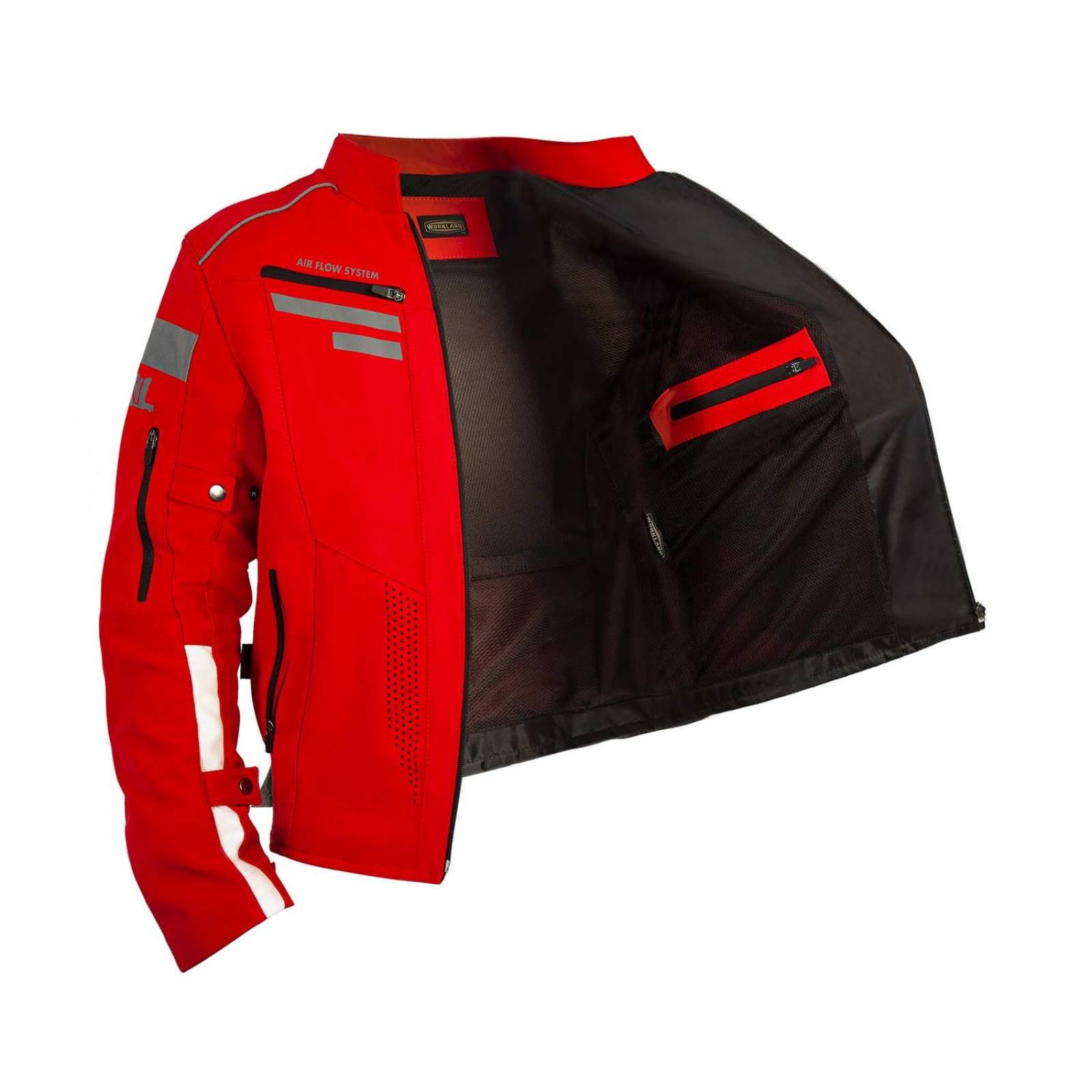 Chamarra motociclista hombre WORKLAND protectores reflejante 
