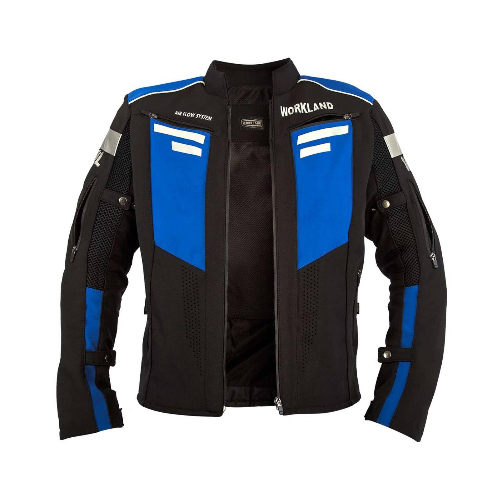Chamarra motociclista WORKLAND hombre protectores reflejante 