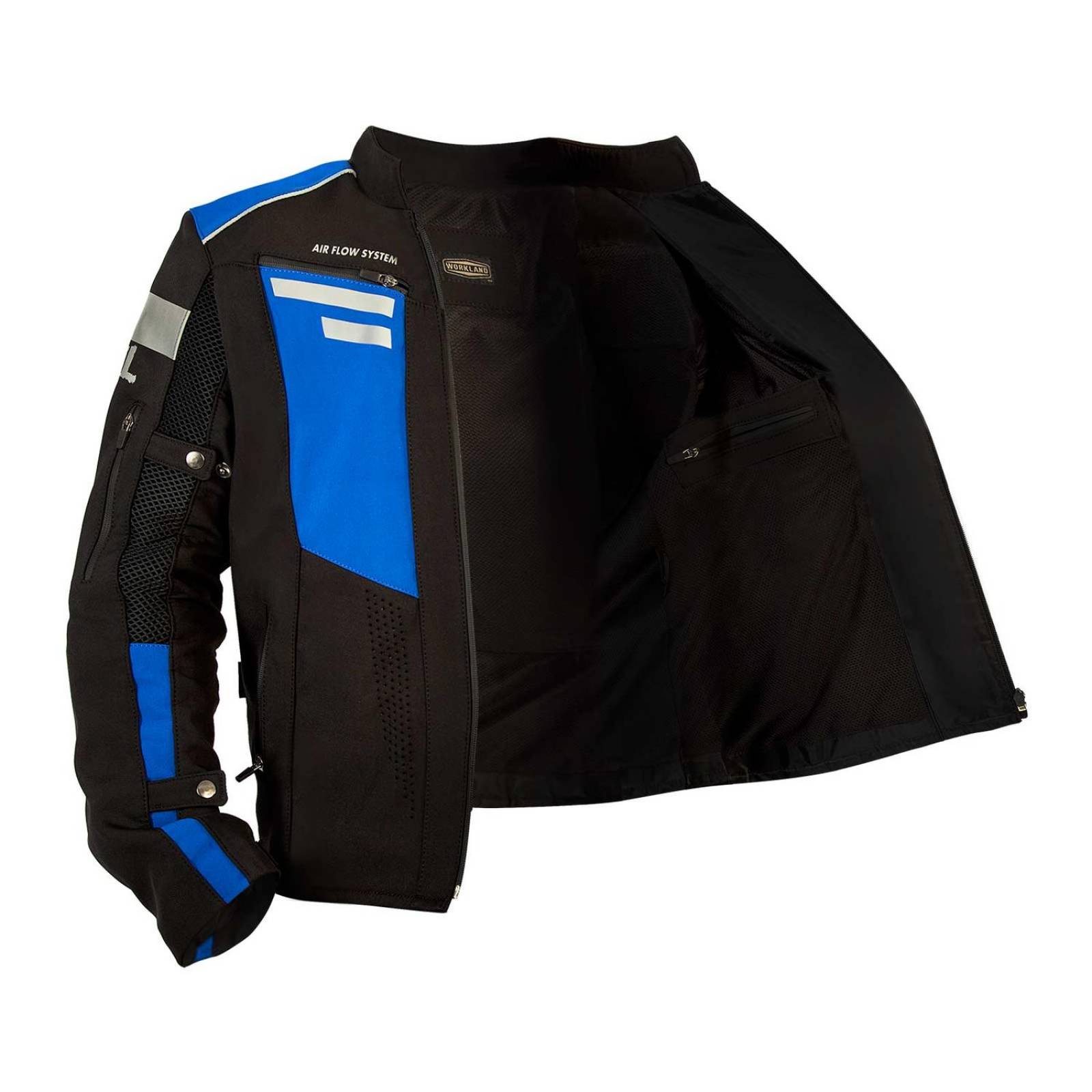 Chamarra motociclista WORKLAND hombre protectores reflejante 