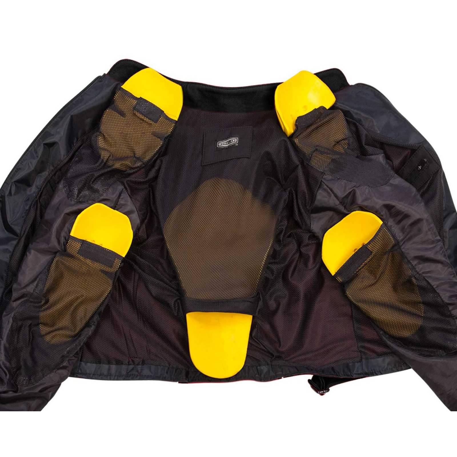 Chamarra motociclista WORKLAND hombre protectores reflejante 