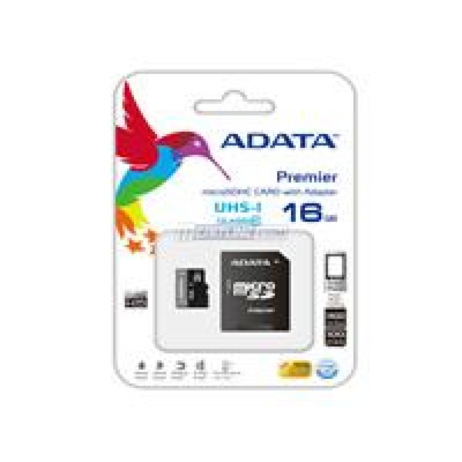 MEMORIA ADATA MICRO SDHC UHS I 16GB CLASE 10 C ADAPTADOR