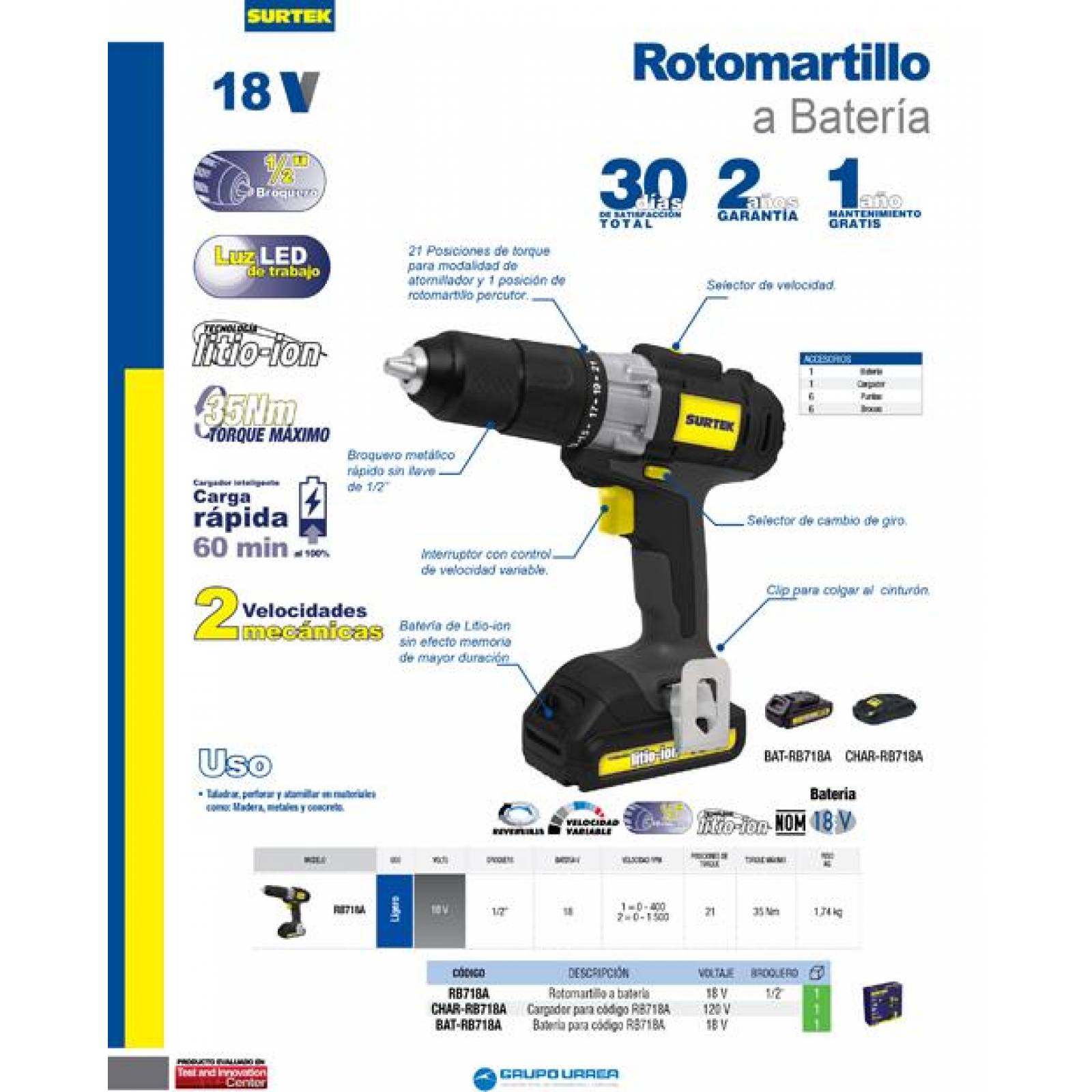Cargador de batería para taladro atornillador 