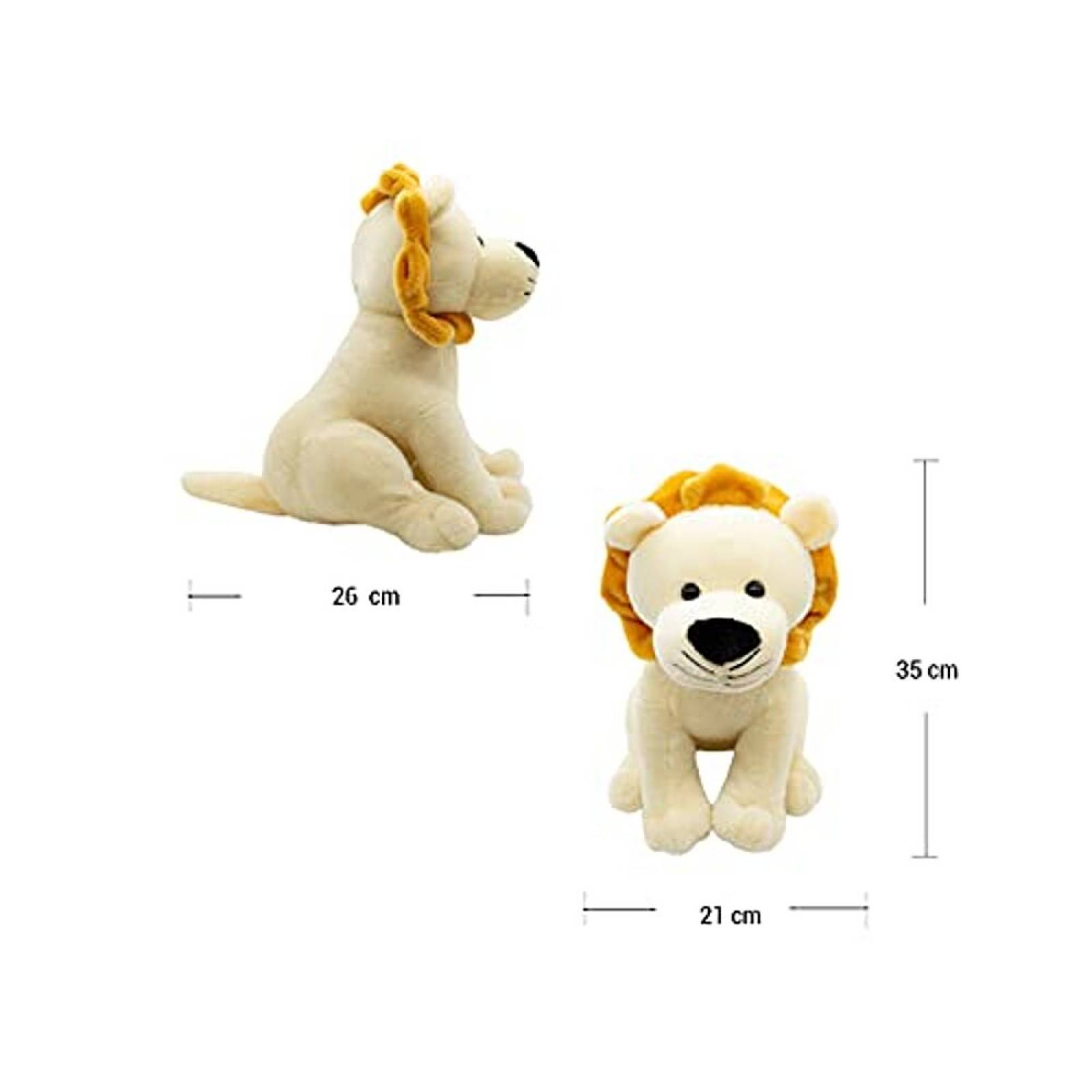 Peluche De León Tierno Beige Grande Tela Ultra Suave Hipoalergénico