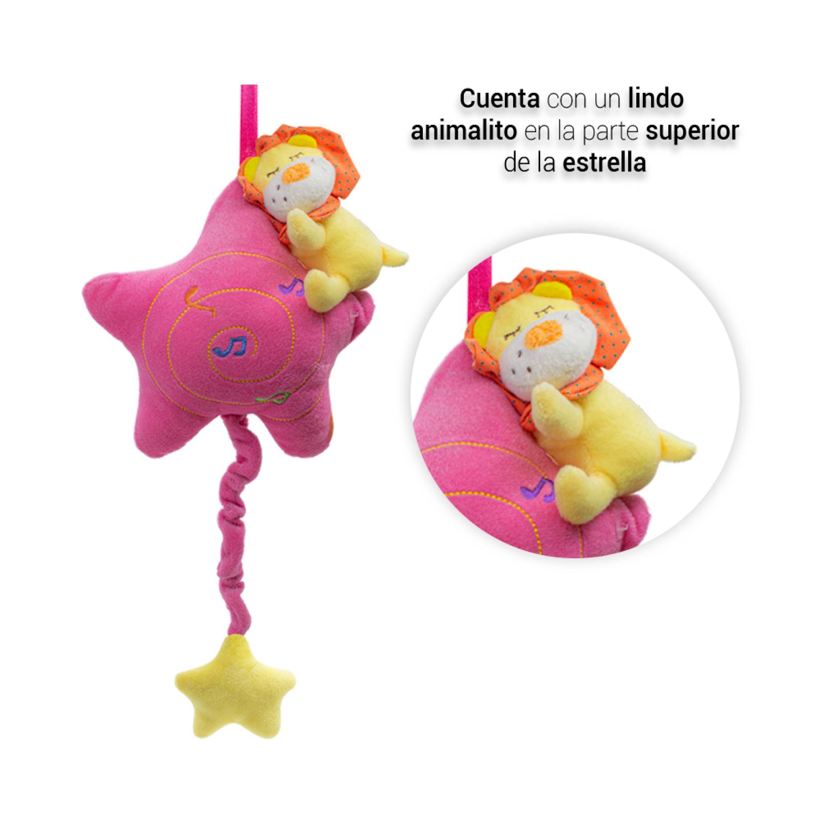 Sonaja de Estrella Rosa Tela Peluche Ultra Suave Hipoalergénico