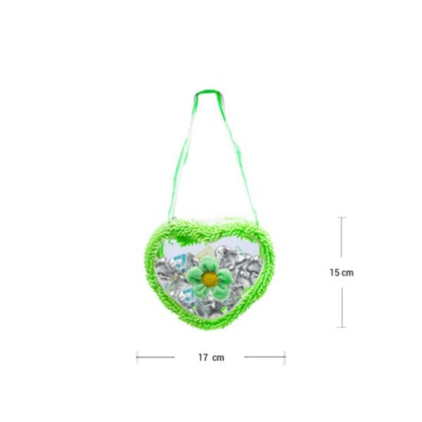 Dulcero Transparente De Corazón Paquete 4 pz Con Correa Adorno Flor