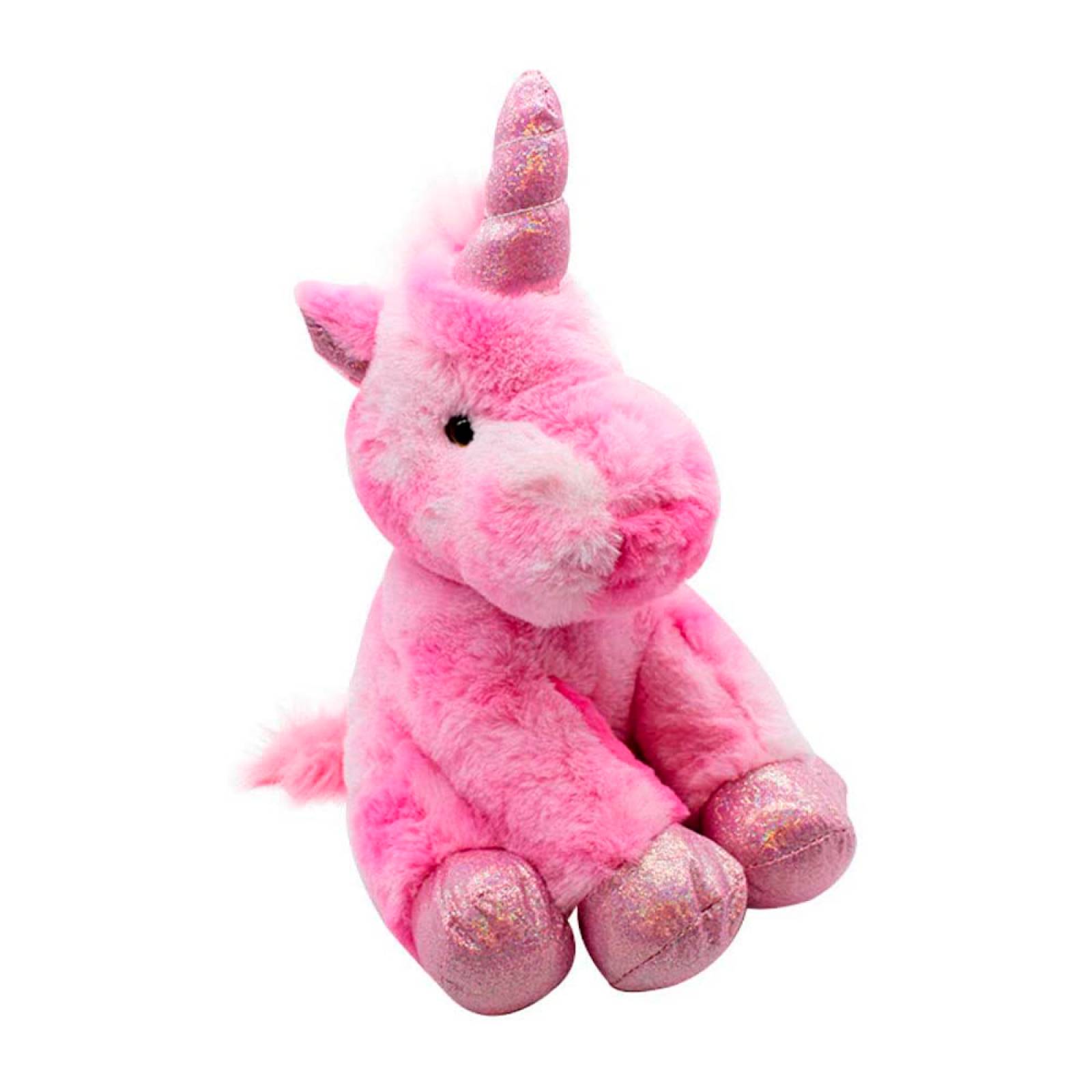 Unicornio Rosa de Peluche Bicolor Detalles Brillosos