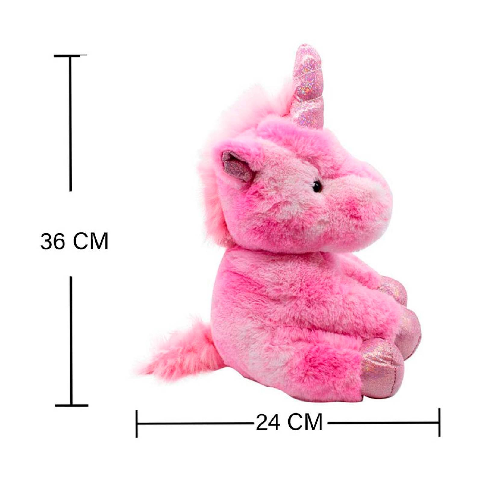 Unicornio Rosa de Peluche Bicolor Detalles Brillosos