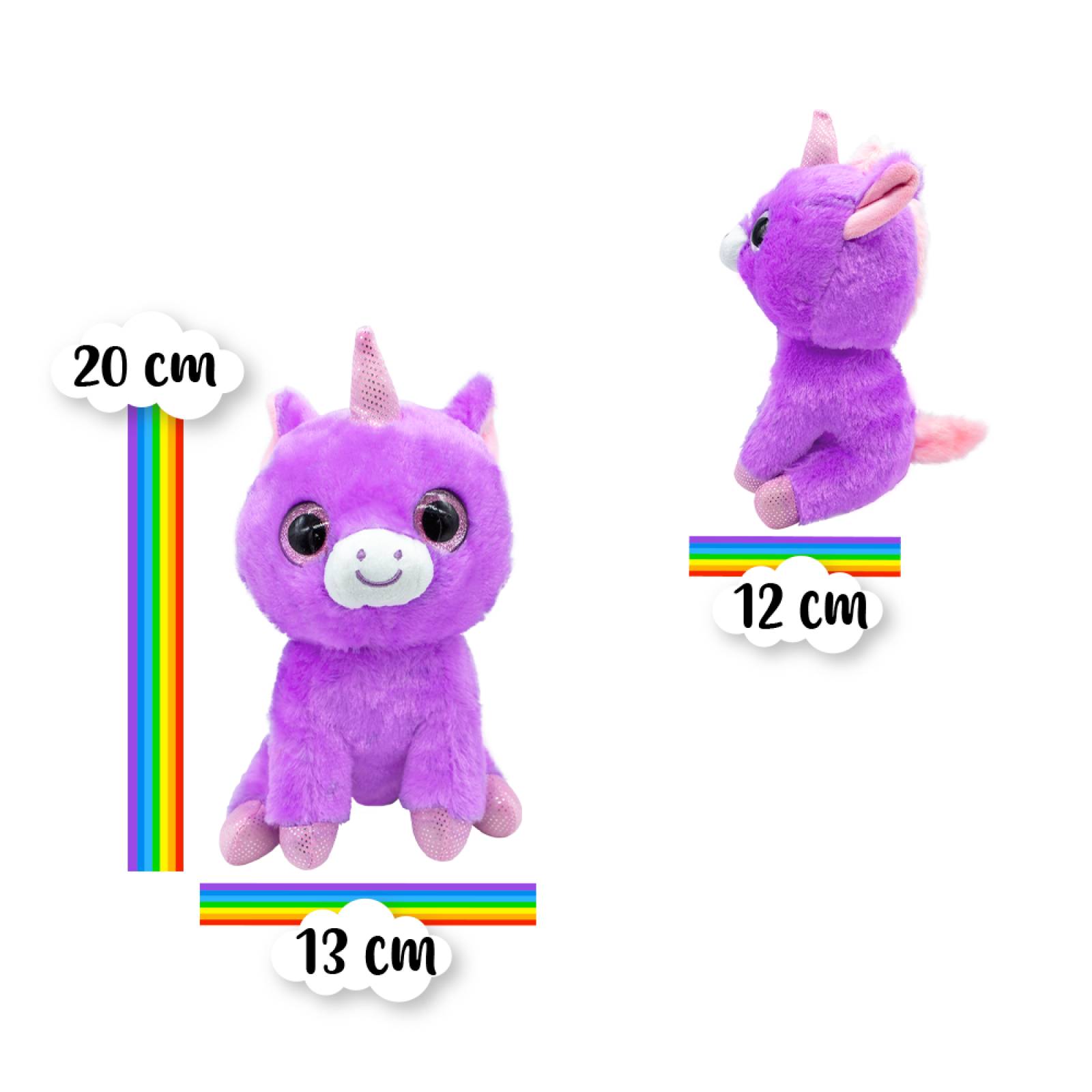 Peluche Unicornio Baby Feliz Morado Tela Ultra Suave Hipoalergénico