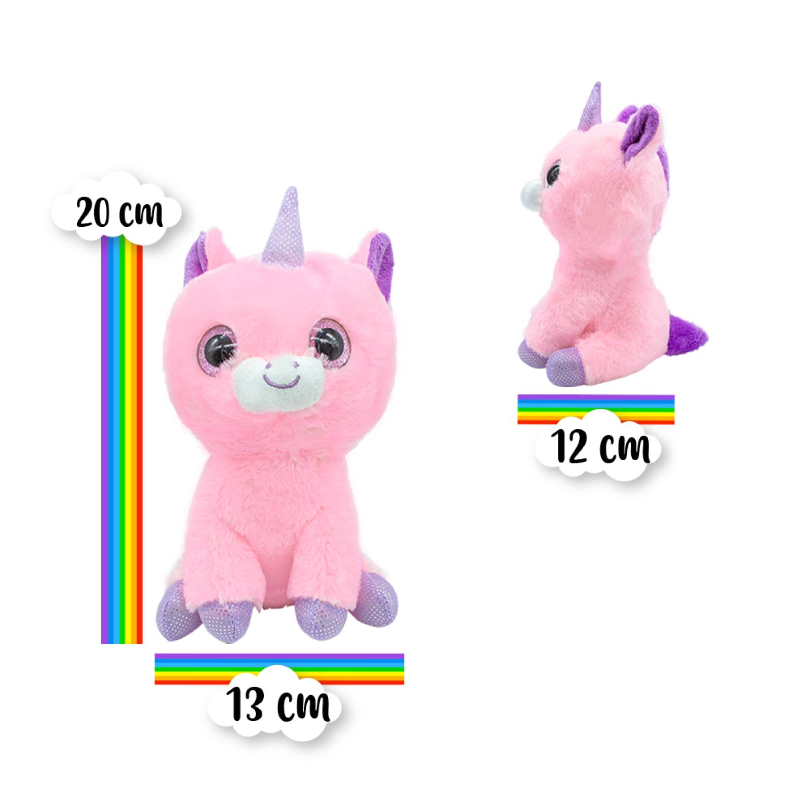 Peluche Unicornio Baby Feliz Rosa Tela Ultra Suave Hipoalergénico