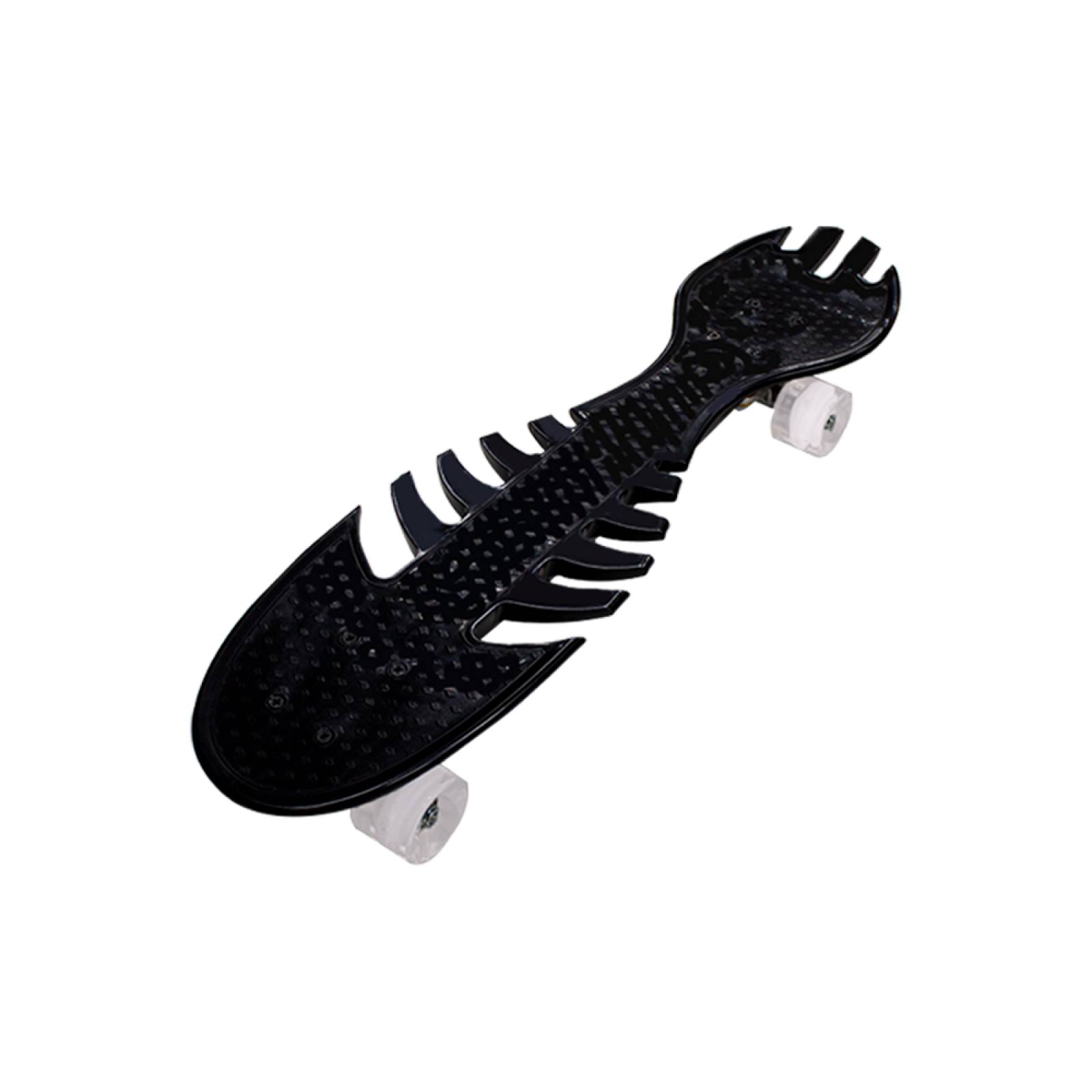 Patineta Skate Waveboard Negro Poliuretano Alta Resistencia 4 Llantas Gel Luz Led