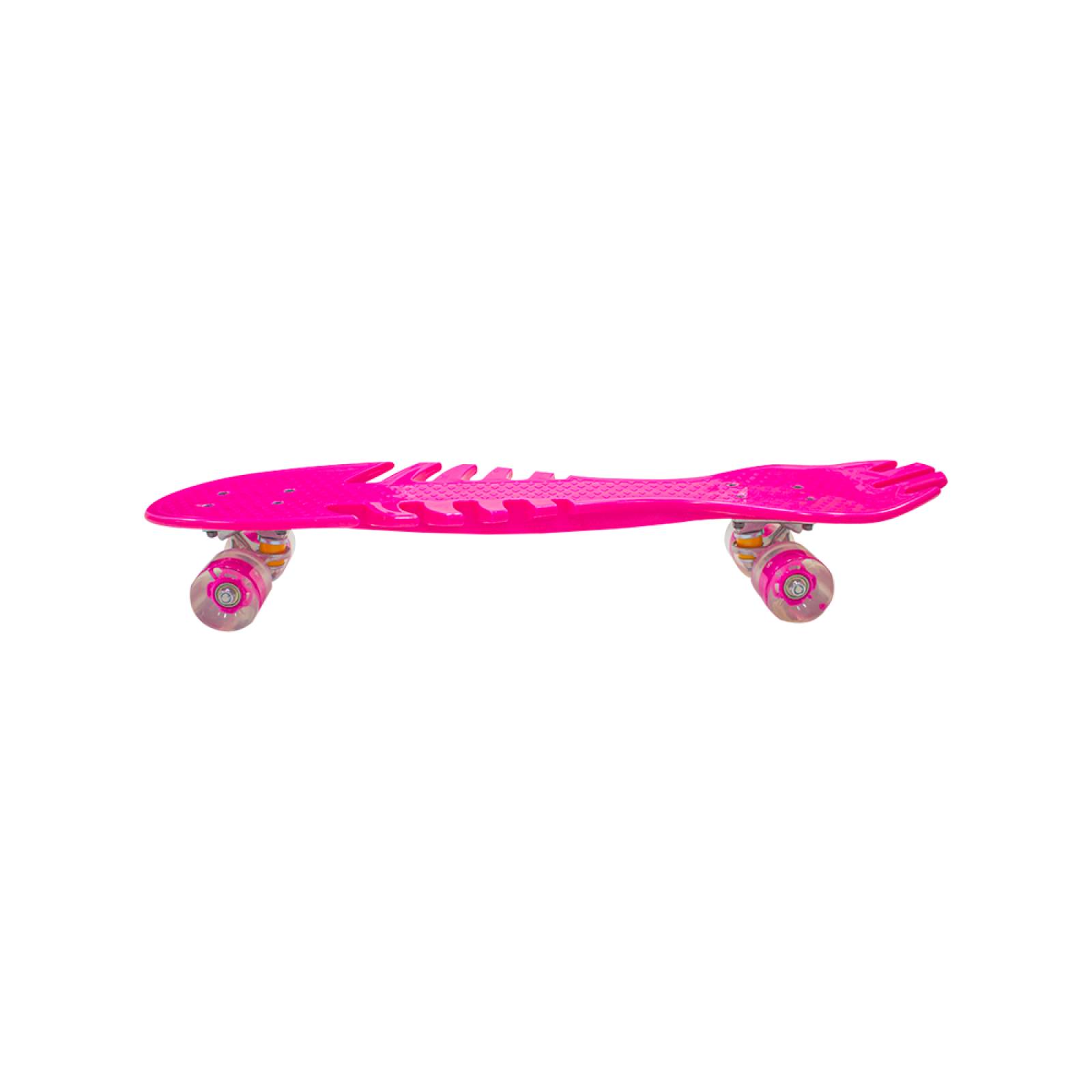 Patineta Skate Waveboard Rosa Poliuretano Alta Resistencia 4 Llantas Gel Luz Led