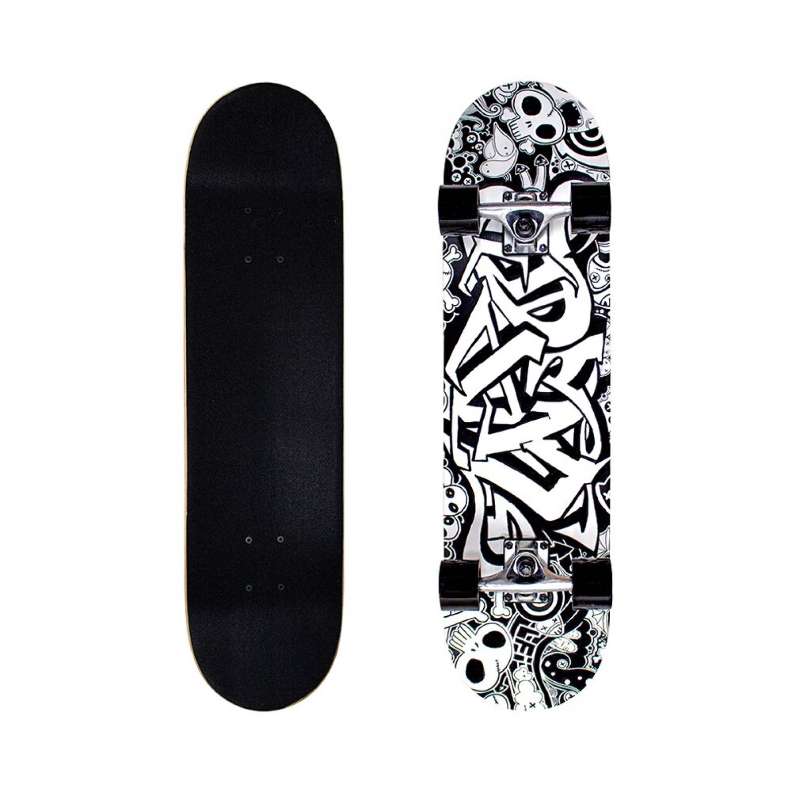 Patineta Skateboard Tradicional Clasica Madera Juvenil Con Estampado Graffiti